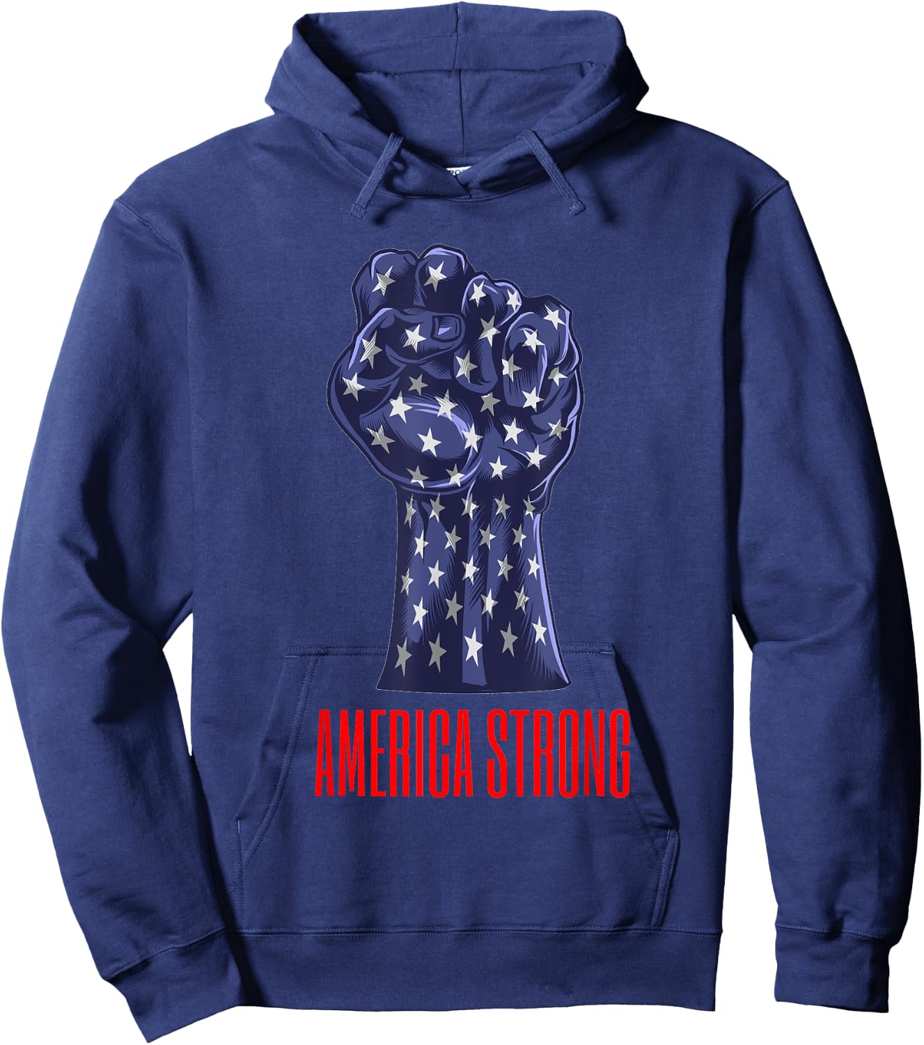 America Strong Fist Pump American Flag Old Glory Pride Kids Men Hoodie - Hoodie | Navy
