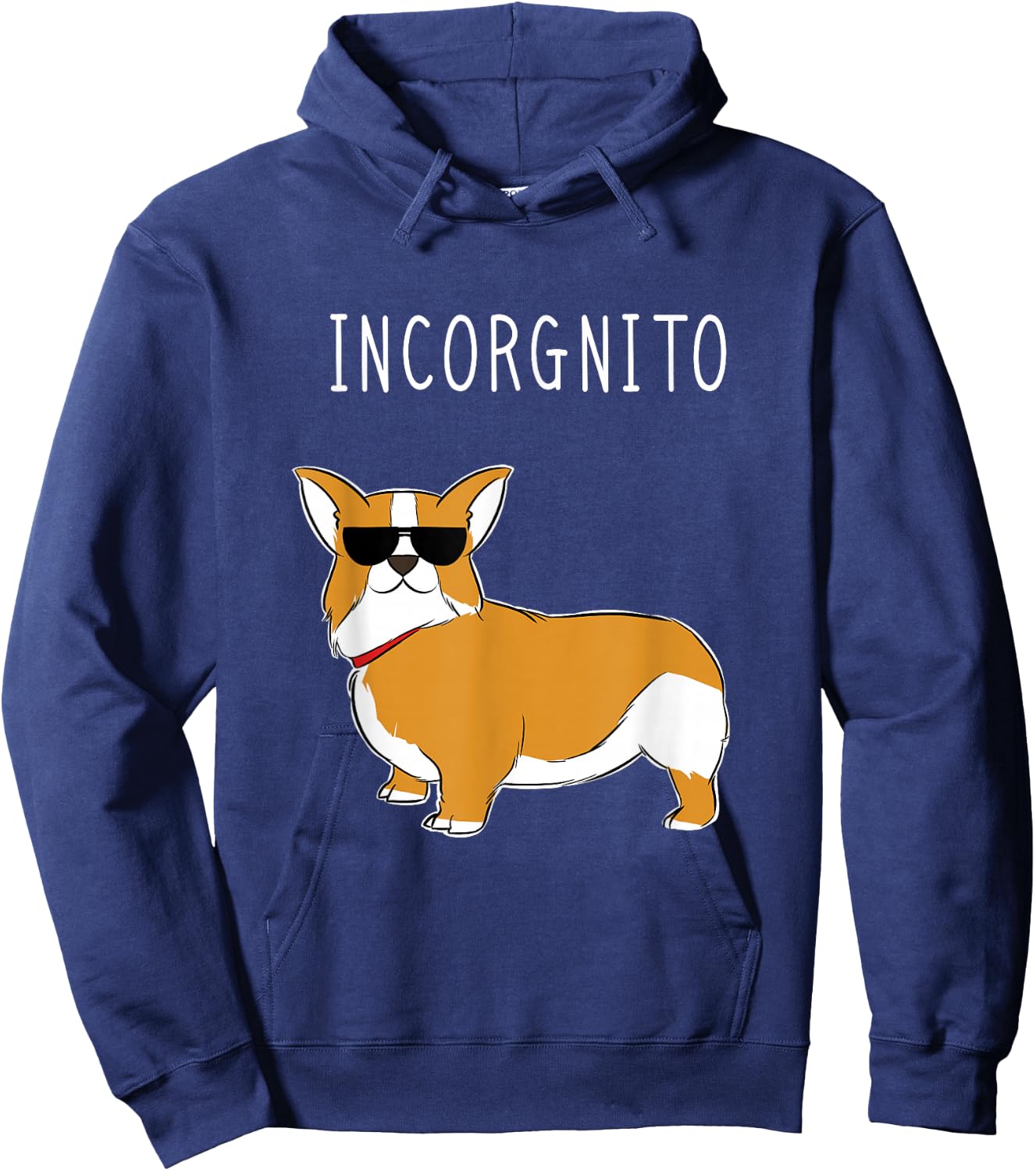 Incorgnito - Funny Corgi Dog Incognito Pun Men Women Girls Kids Hoodie - Hoodie | Navy