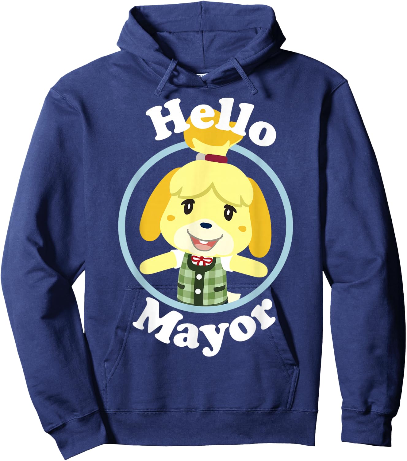 Animal Crossing Isabelle Hello Mayor Portrait Hoodie - Hoodie | Navy