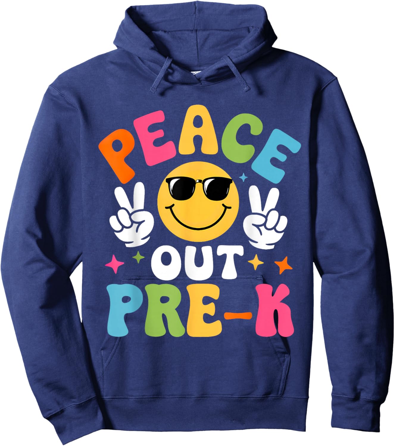 Last Day of School Pre-K Funny Peace Out Teacher Boys Girls Hoodie - Hoodie | Navy