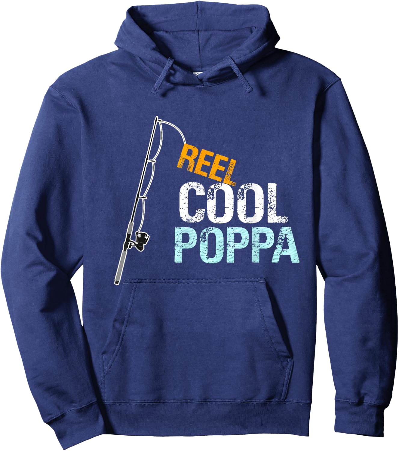Poppa Gift from Granddaughter Grandson Reel Cool Poppa Hoodie - Hoodie | Navy
