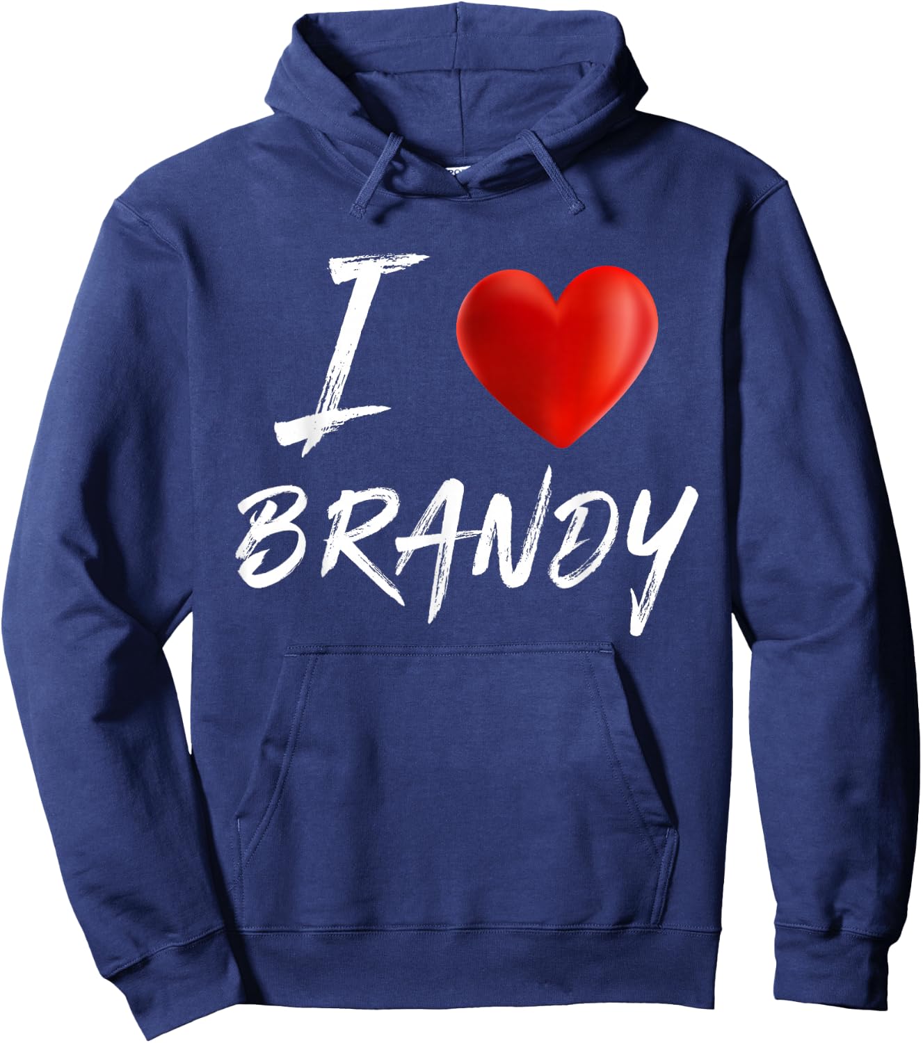 I Love Heart BRANDY Family Name T Shirt Hoodie - Hoodie | Navy