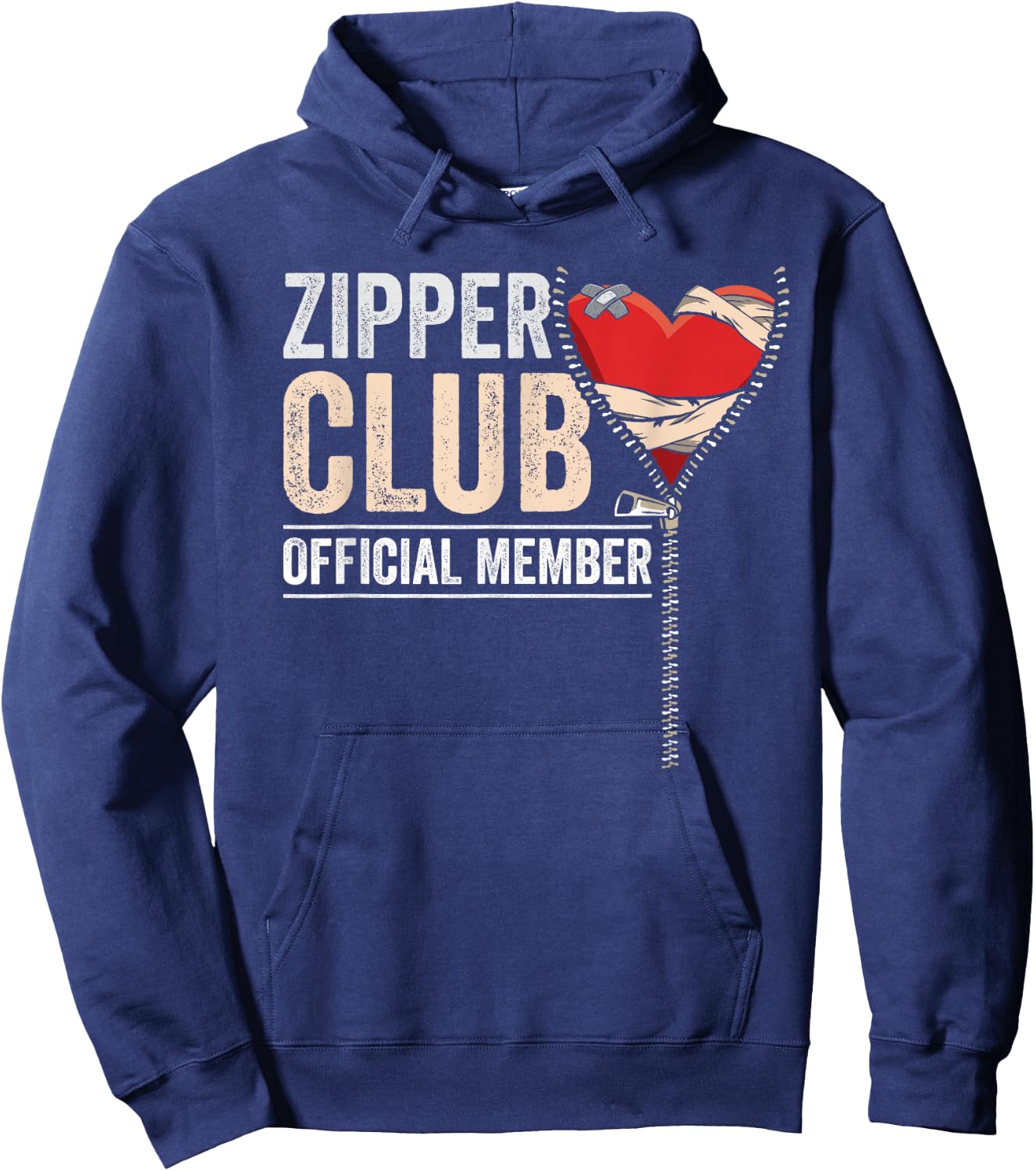 Open Heart Surgery Survivor Zipper Club Member Get Well Gift Hoodie - Hoodie | Navy