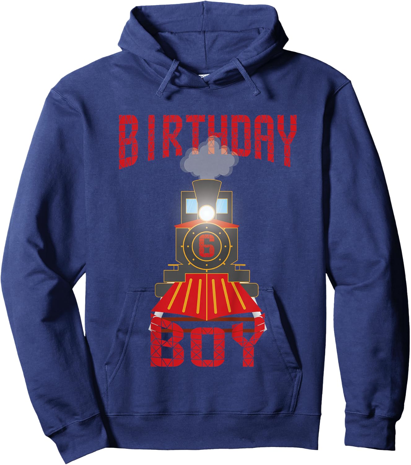 Kids 6th birthday train t shirt Gift six 6 years old boys Hoodie - Hoodie | Navy