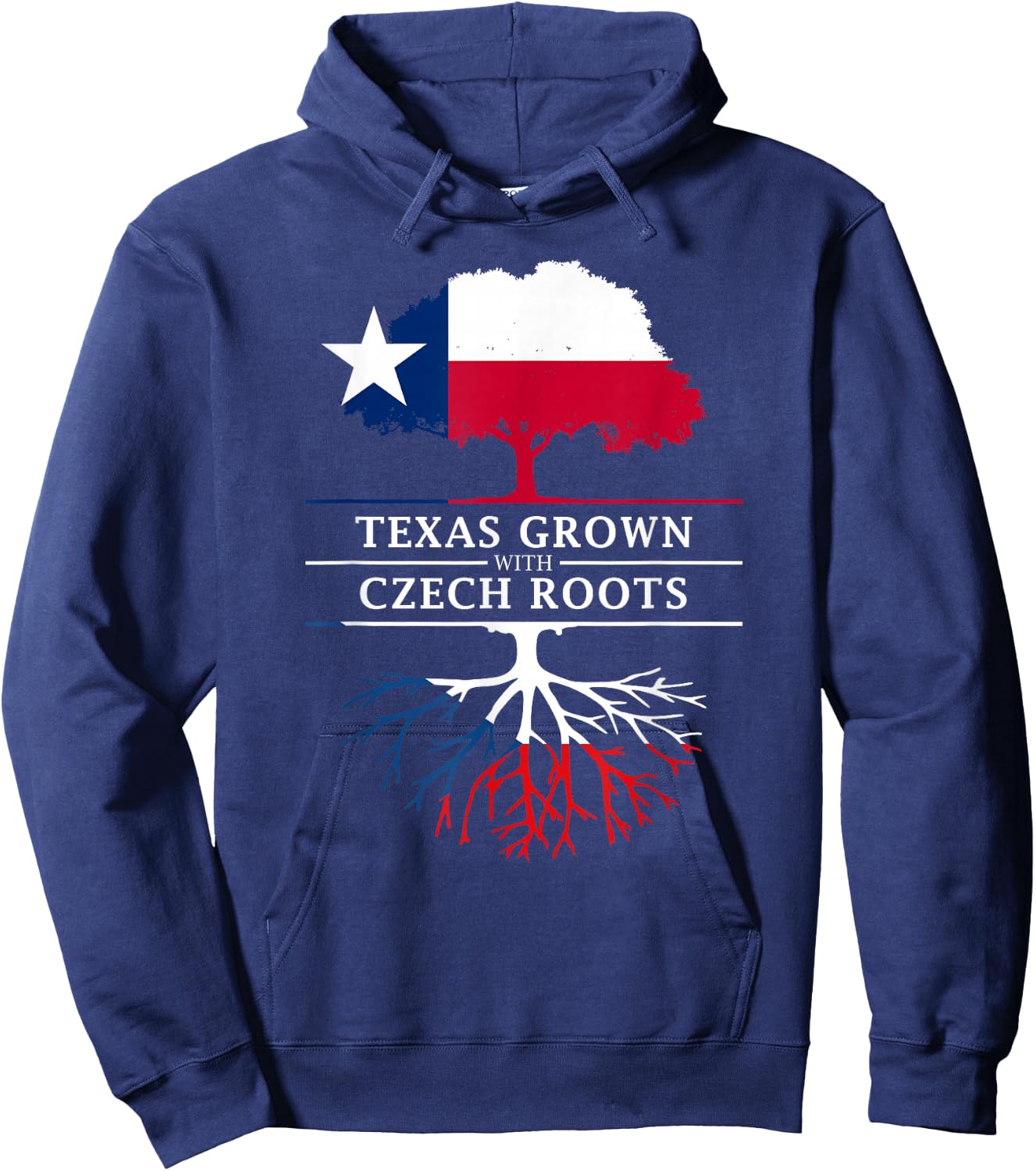 Texas Grown with Czech Roots - Czech Republic Hoodie - Hoodie | Navy