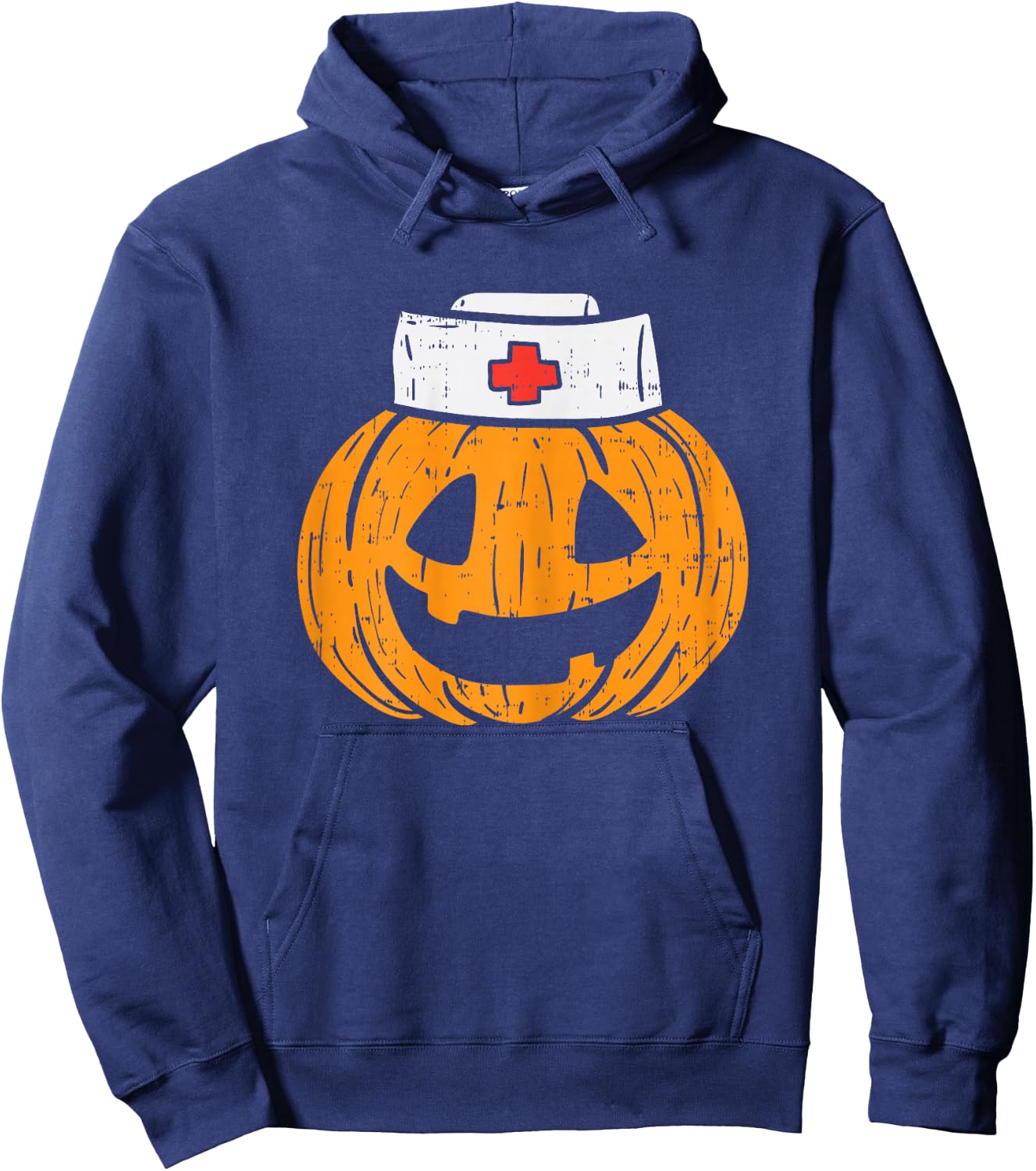 Pumpkin Nurse Funny Scary Halloween Costume RN CNA ICU Girls Hoodie - Hoodie | Navy