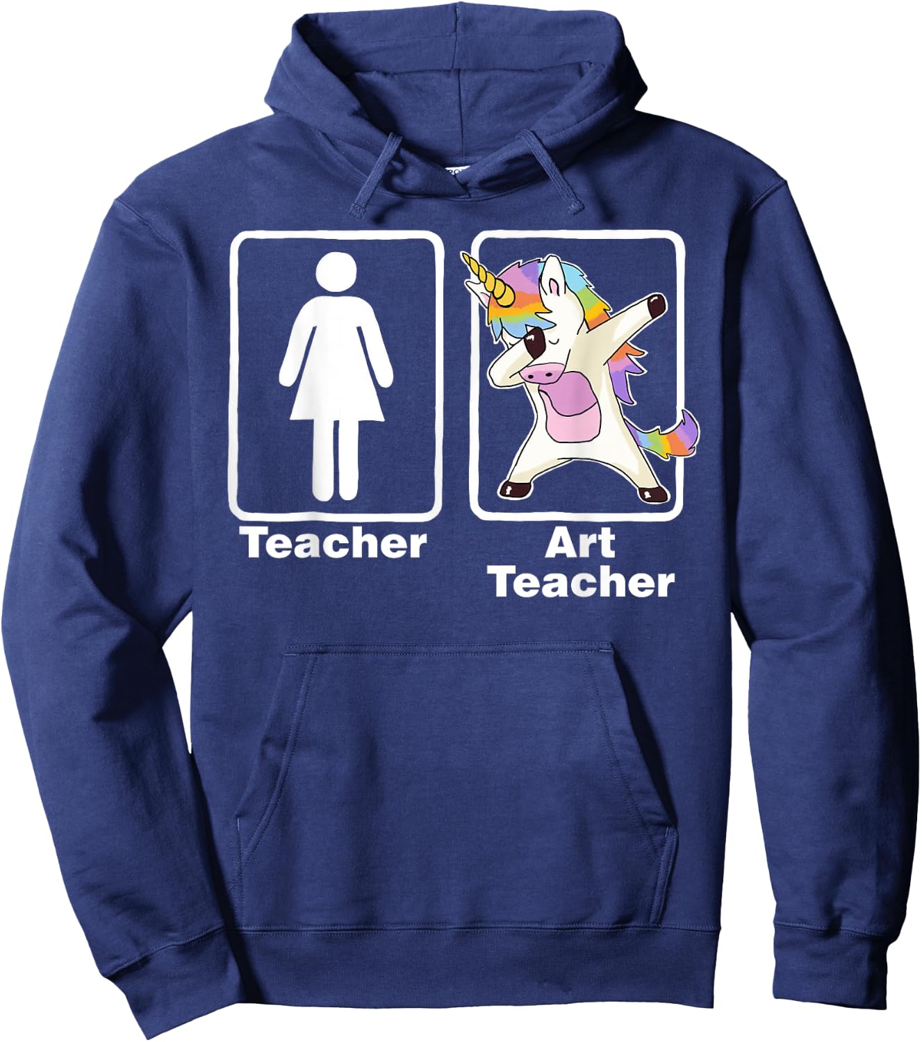 Funny Unicorn Art Teacher Art Teacher Gifts Women Girls Kids Hoodie - Hoodie | Navy