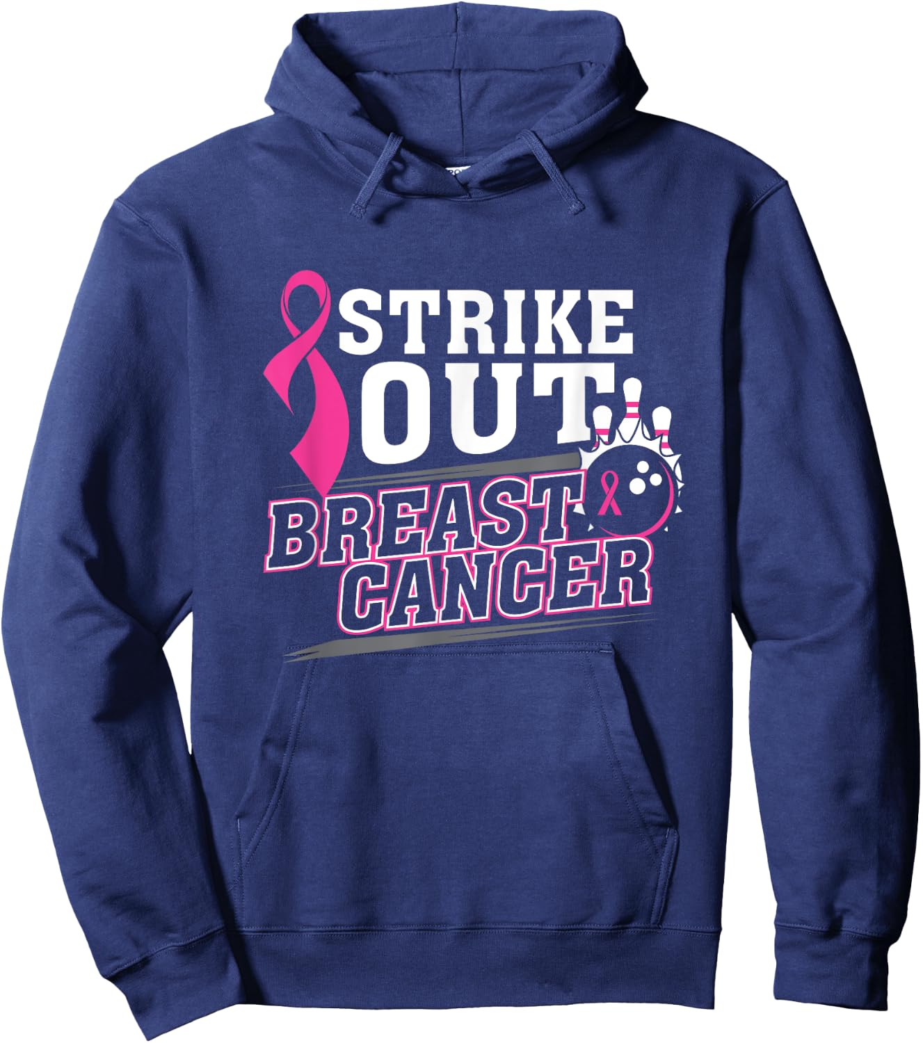 Breast Cancer Awareness Bowling Team Hoodie - Hoodie | Navy