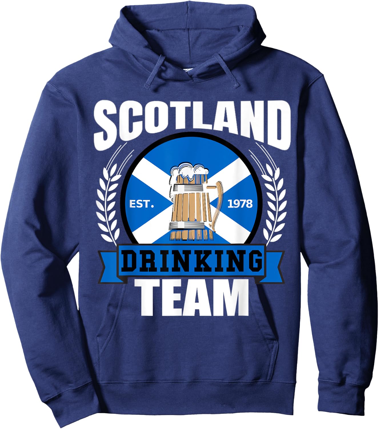 Scotland Drinking Team Funny Scottish Flag Beer Saltire Gift Hoodie - Hoodie | Navy