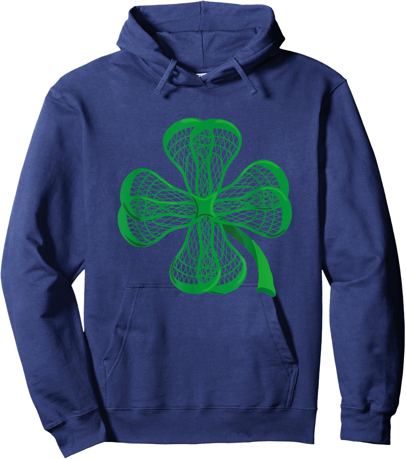 Lacrosse Sticks Shamrock clover irish lucky Lax gift Hoodie - Hoodie | Navy