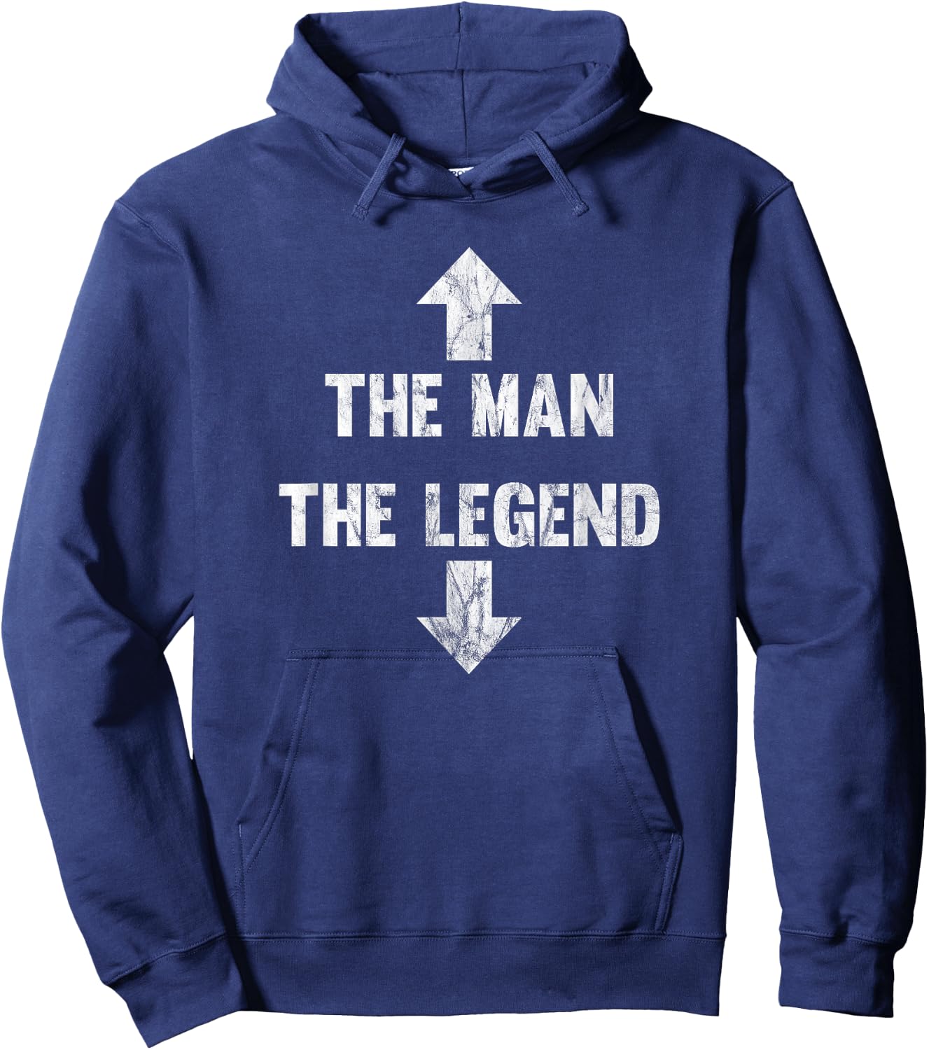 The Man The Legend Distressed Hoodie - Hoodie | Navy