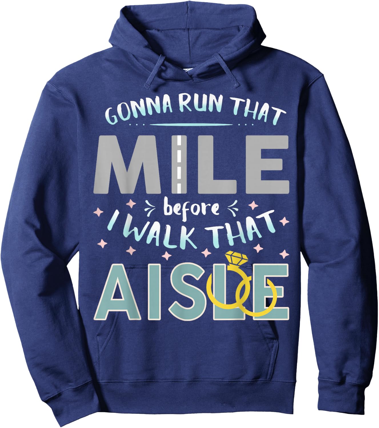 Bride Running Workout Engaged Hoodie - Hoodie | Navy