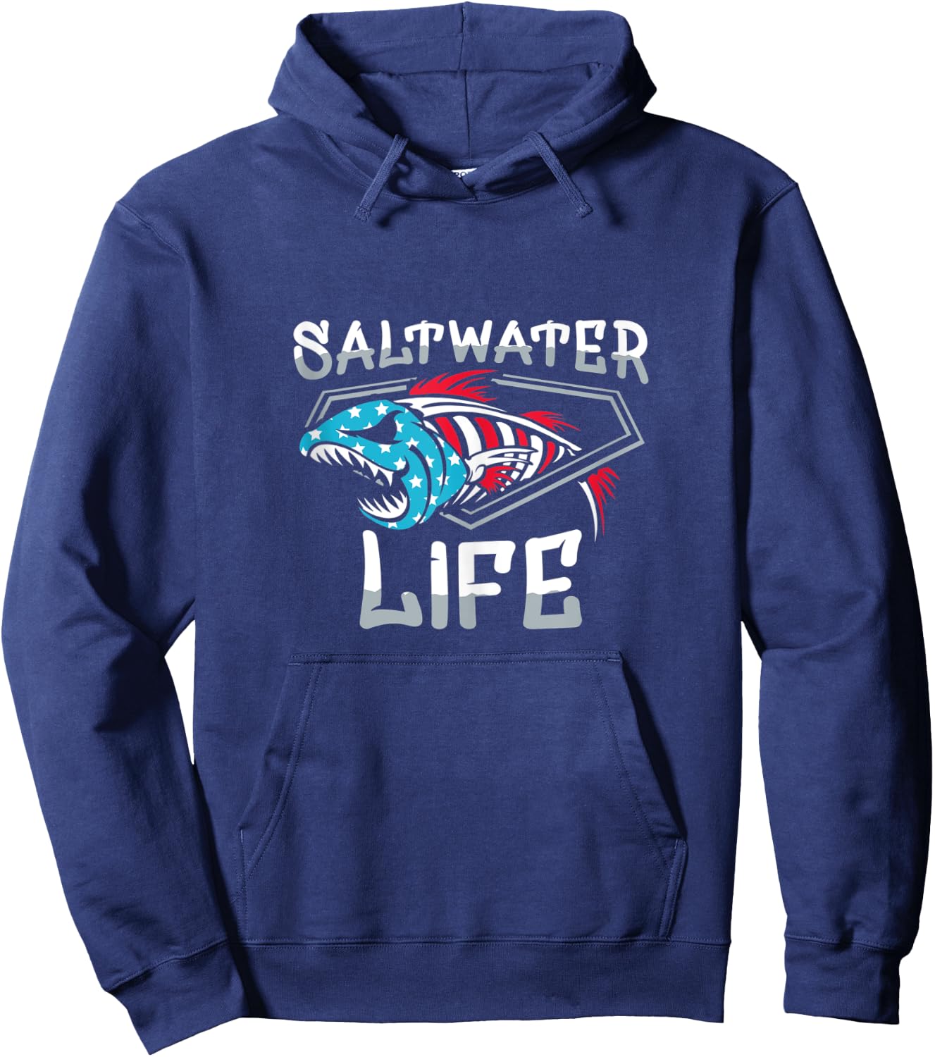Saltwater Life Fishing Hoodie - Hoodie | Navy