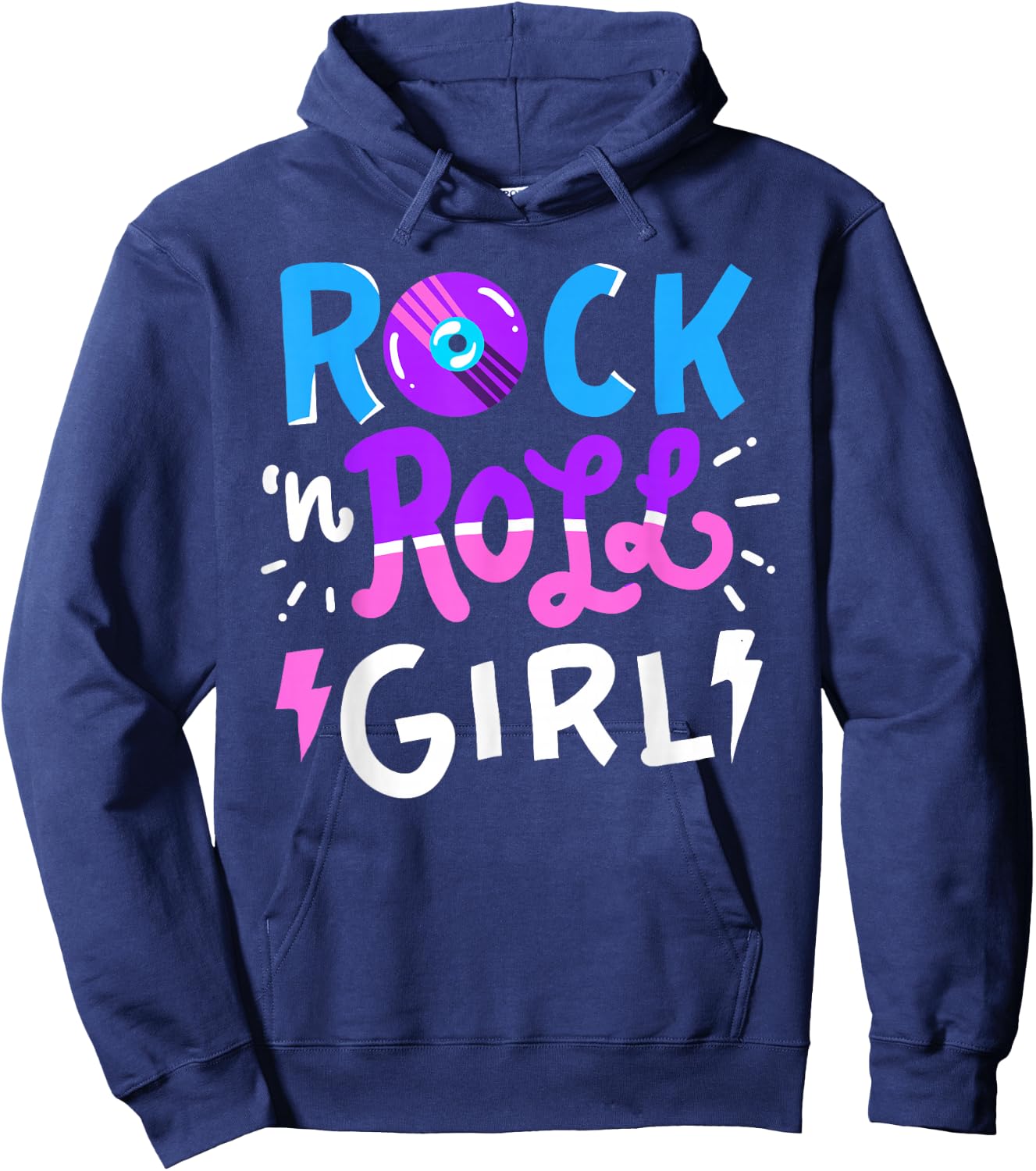 Rock N Roll Girl Music Hoodie - Hoodie | Navy