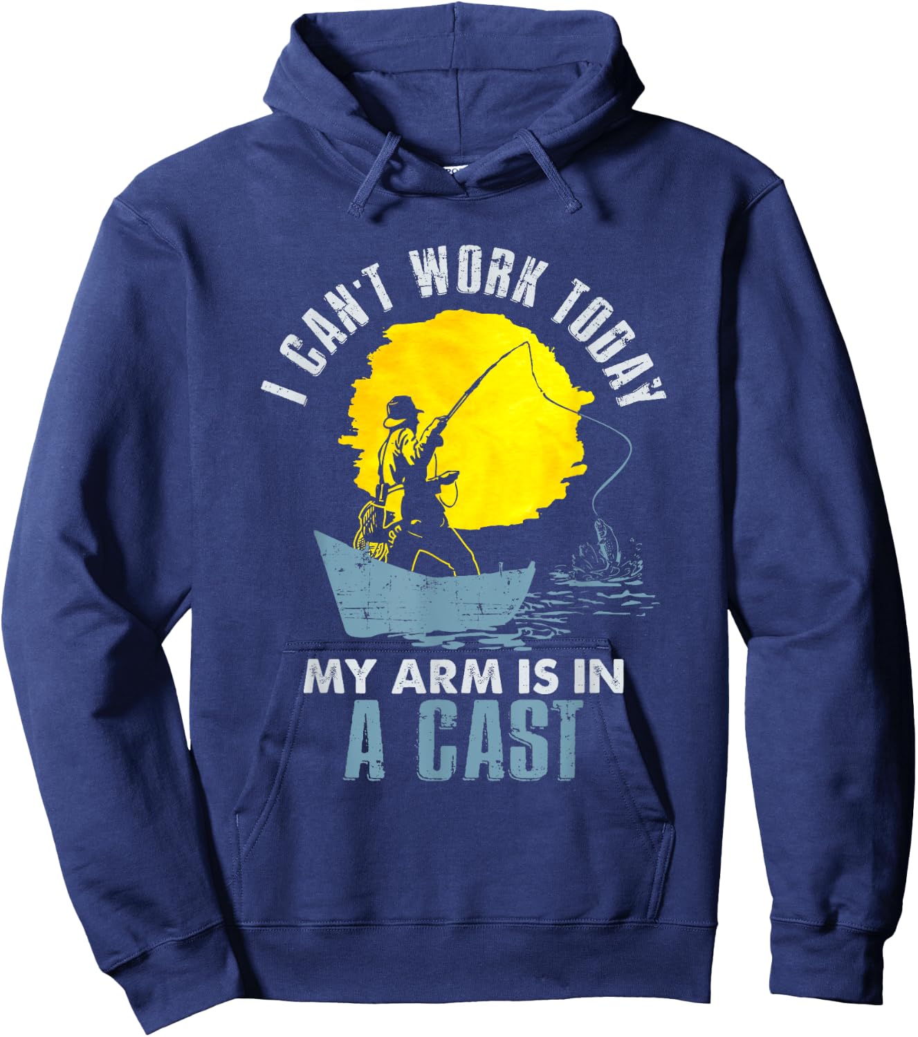 Funny I Can't Work Today My Arm Is in a Cast T Shirt - Laugh Hoodie - Hoodie | Navy