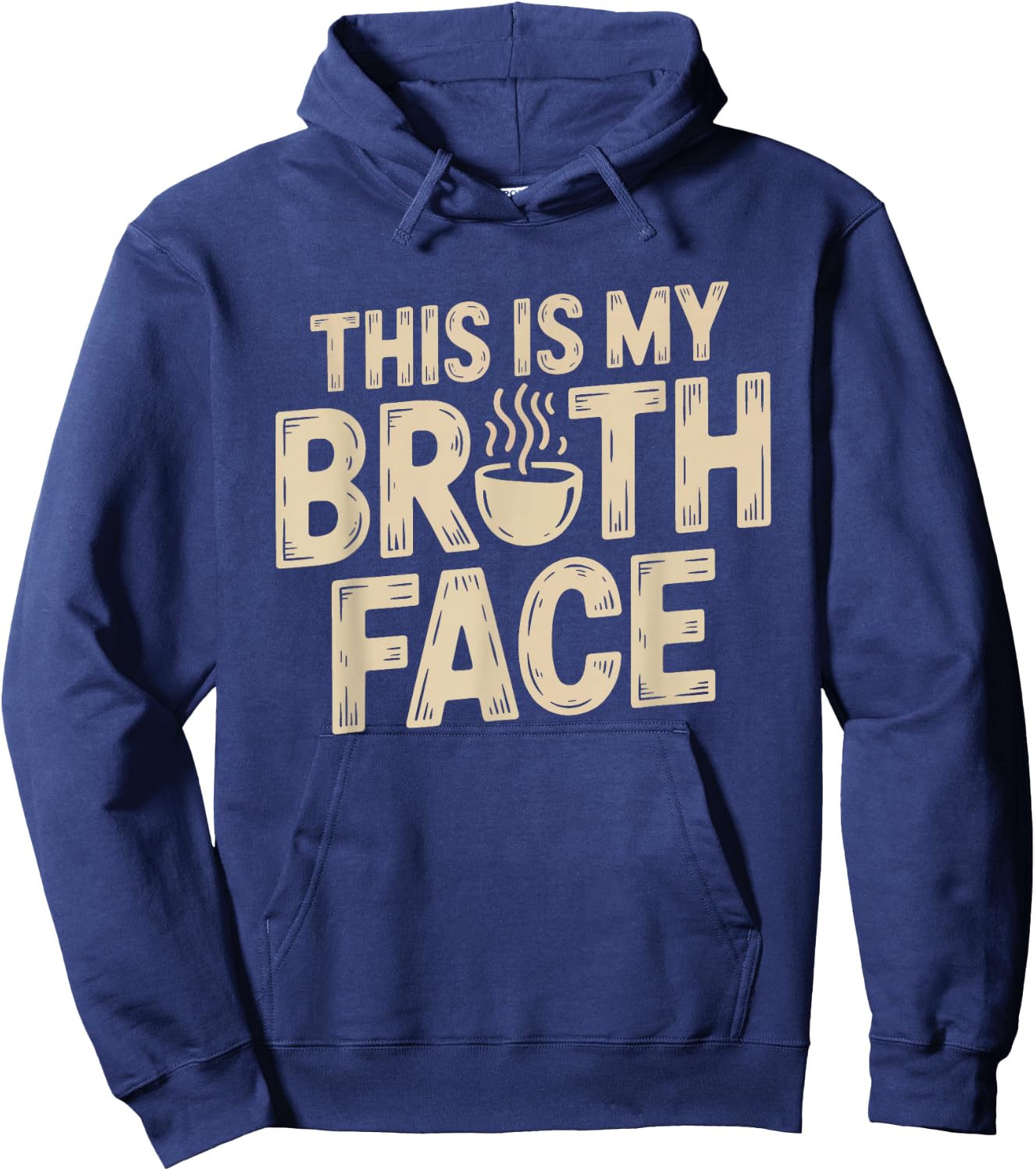 Bone Broth Face Funny Wellness Humor Saying Sipping Lover Hoodie - Hoodie | Navy