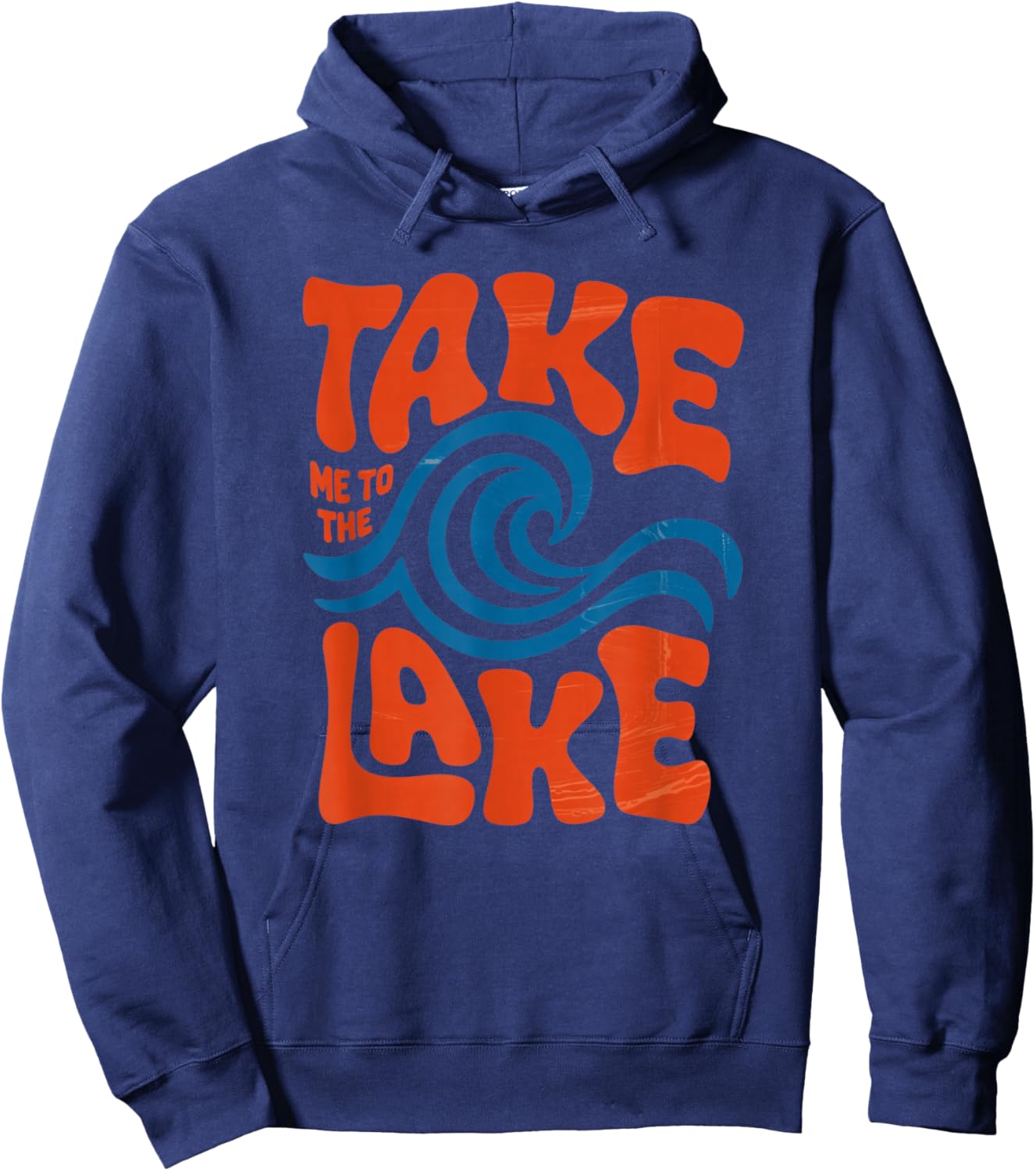Take Me To The Lake Retro Wave Style Family Vacation Fun Hoodie - Hoodie | Navy
