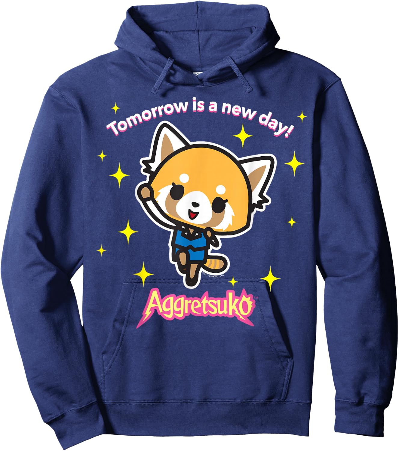 Aggretsuko "Tomorrow is a New Day" Shirt Hoodie - Hoodie | Navy