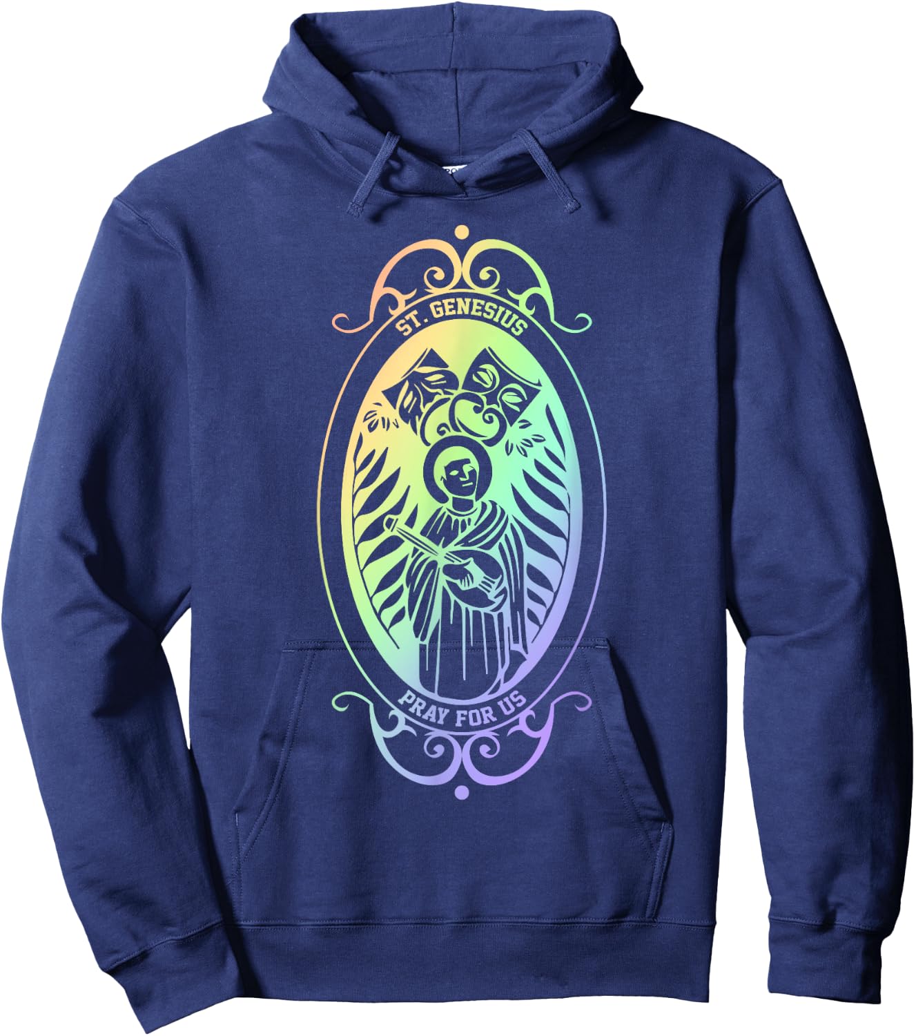 Spiritual Religious Christian Catholic St Genesius Hoodie - Hoodie | Navy