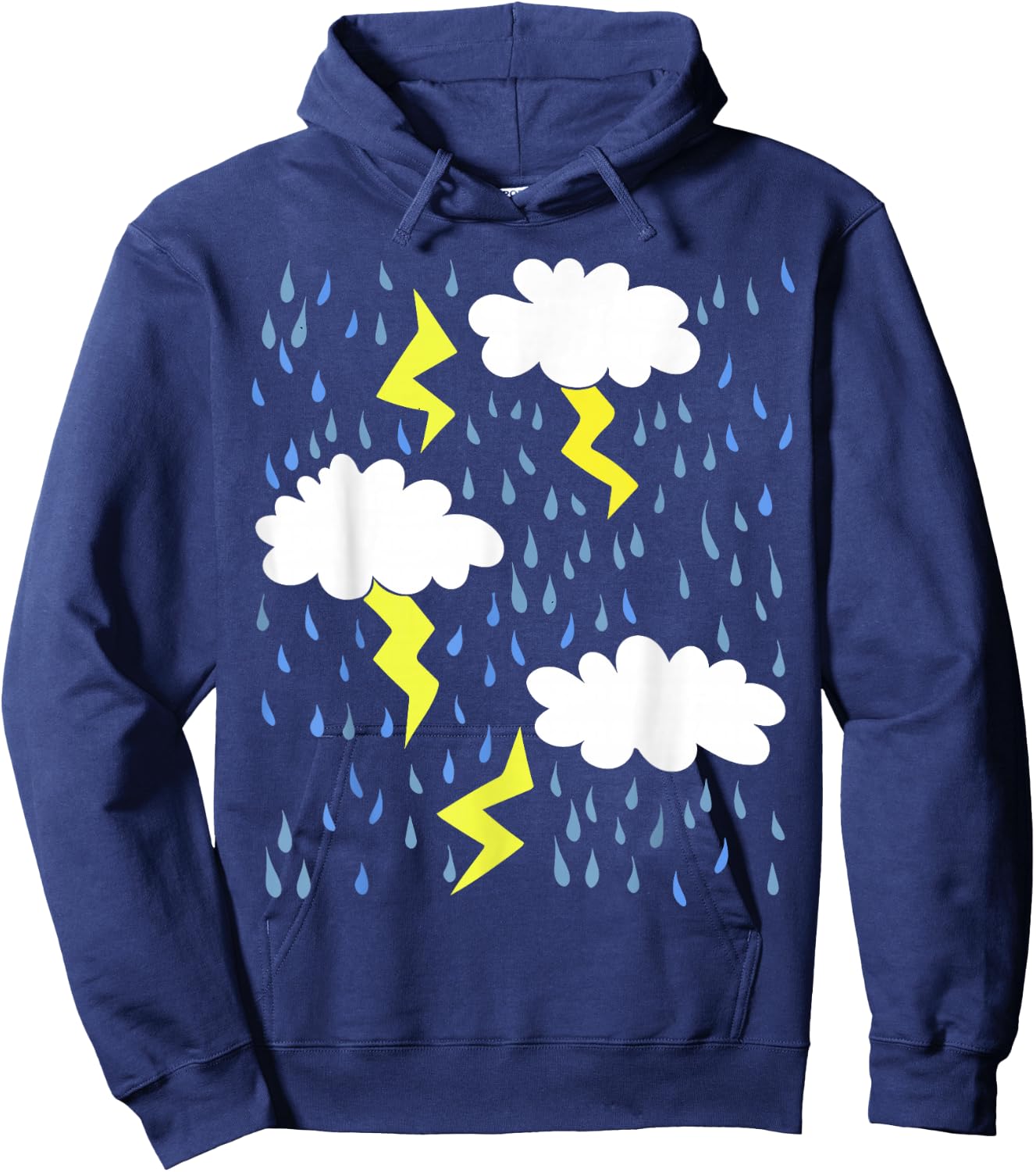 Rainy Rain clouds shirt thunder thunderstorm storms Hoodie - Hoodie | Navy