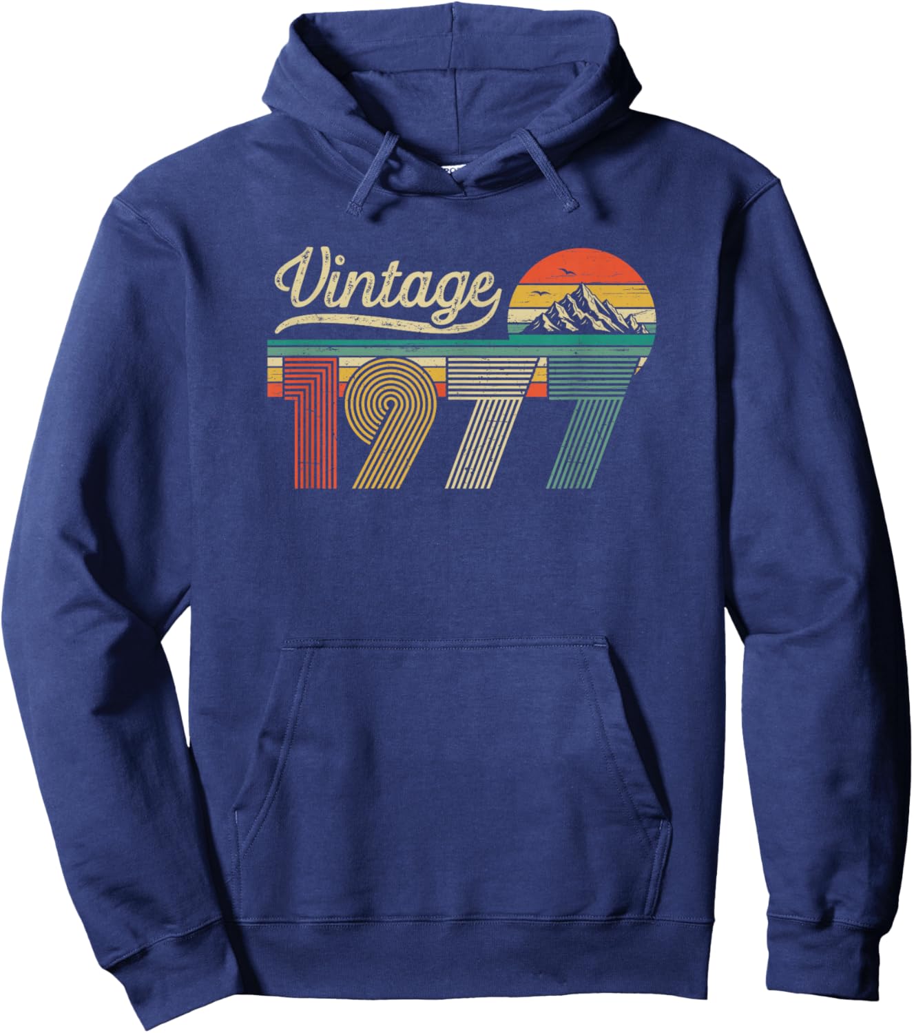 49th Birthday Man Woman - Vintage Born in 1977 Classic Retro Hoodie - Hoodie | Navy