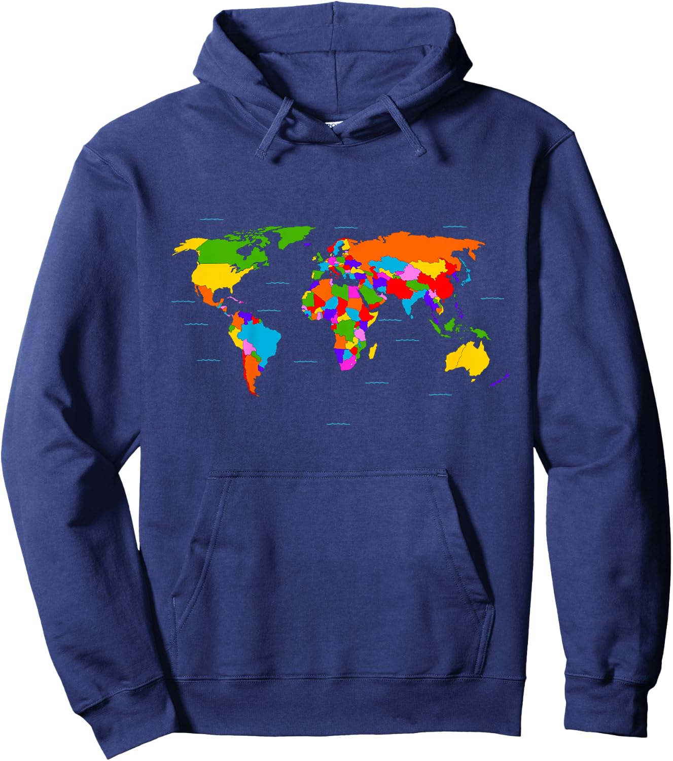 World Map . Boys / Girls Map of the World Hoodie - Hoodie | Navy