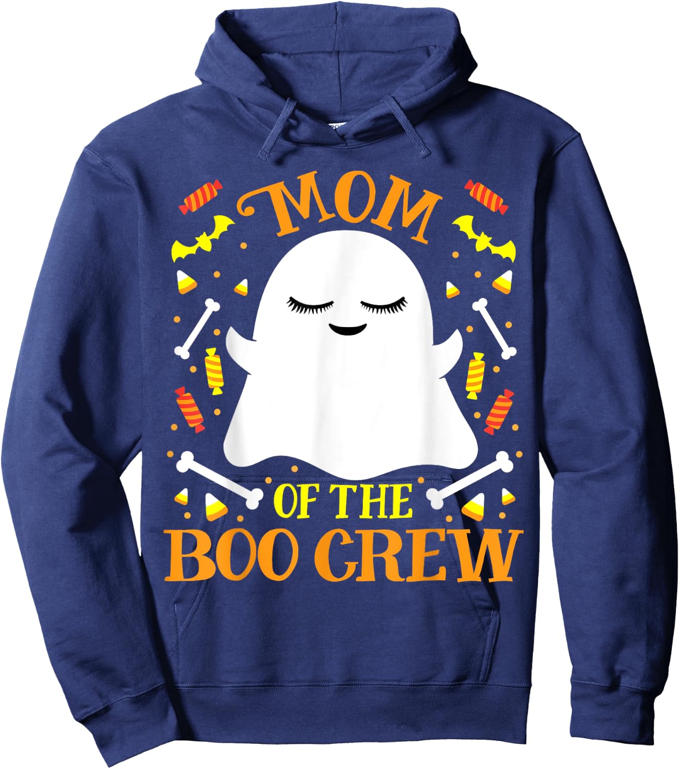 Mom Boo Crew Ghost Matching Family Set Mommy Halloween Hoodie - Hoodie | Navy