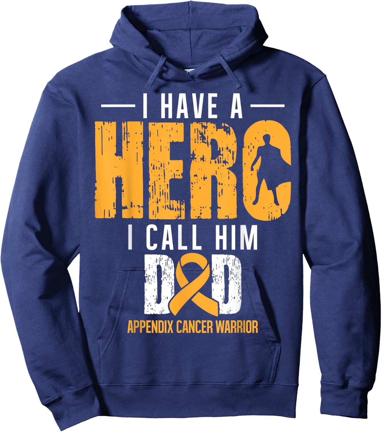 Appendix Cancer Awareness Ribbon T Shirts Hoodie - Hoodie | Navy
