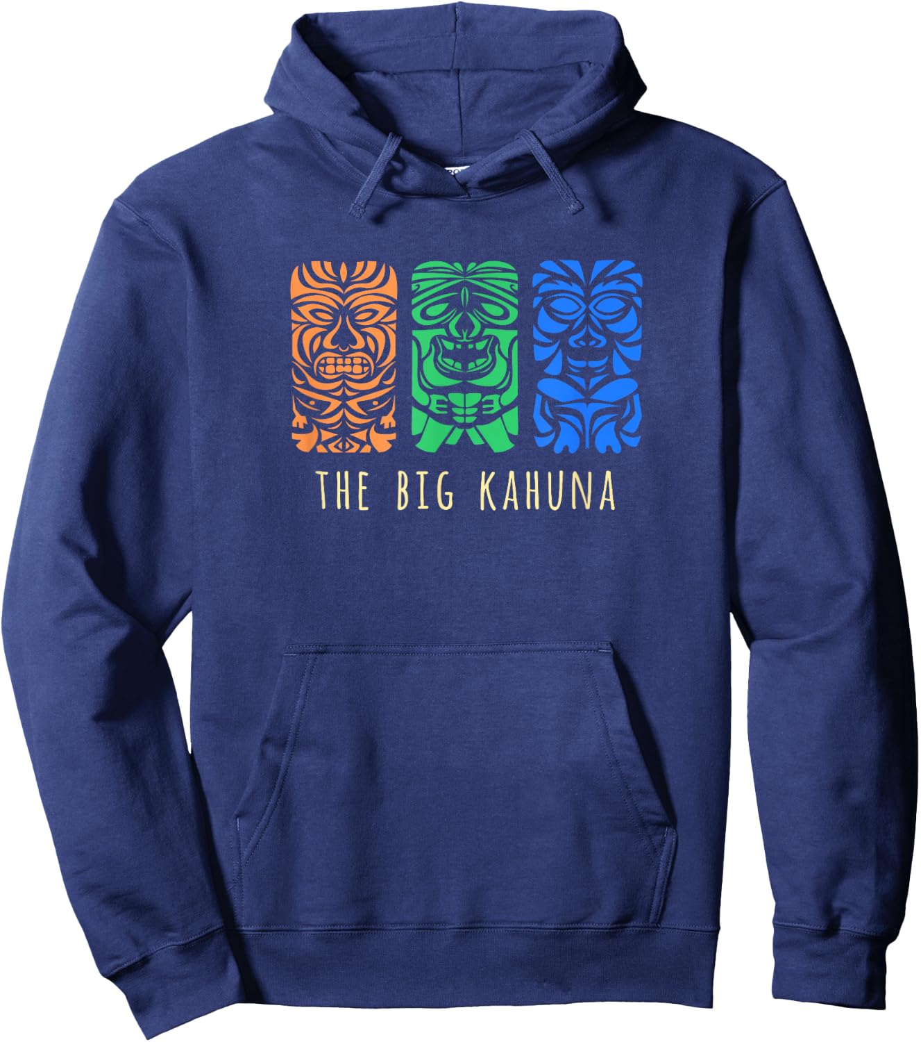 Hawaii Tiki Polynesian Big Kahuna Surfer Retro Hawaiian Hoodie - Hoodie | Navy