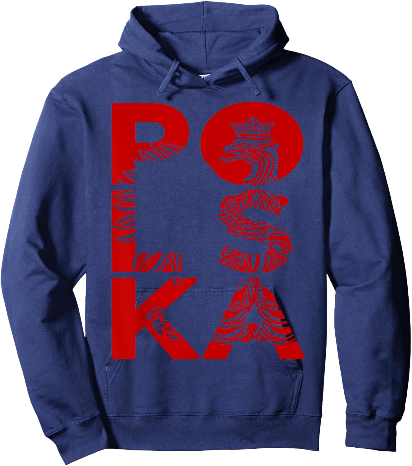 Polska Original Crowned Eagle Poland Coat of Arms Hoodie - Hoodie | Navy