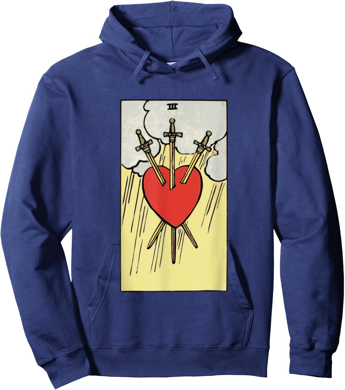 Heartbreaker Swords Tarot Card Heart Minor Arcana Funny Hoodie - Hoodie | Navy