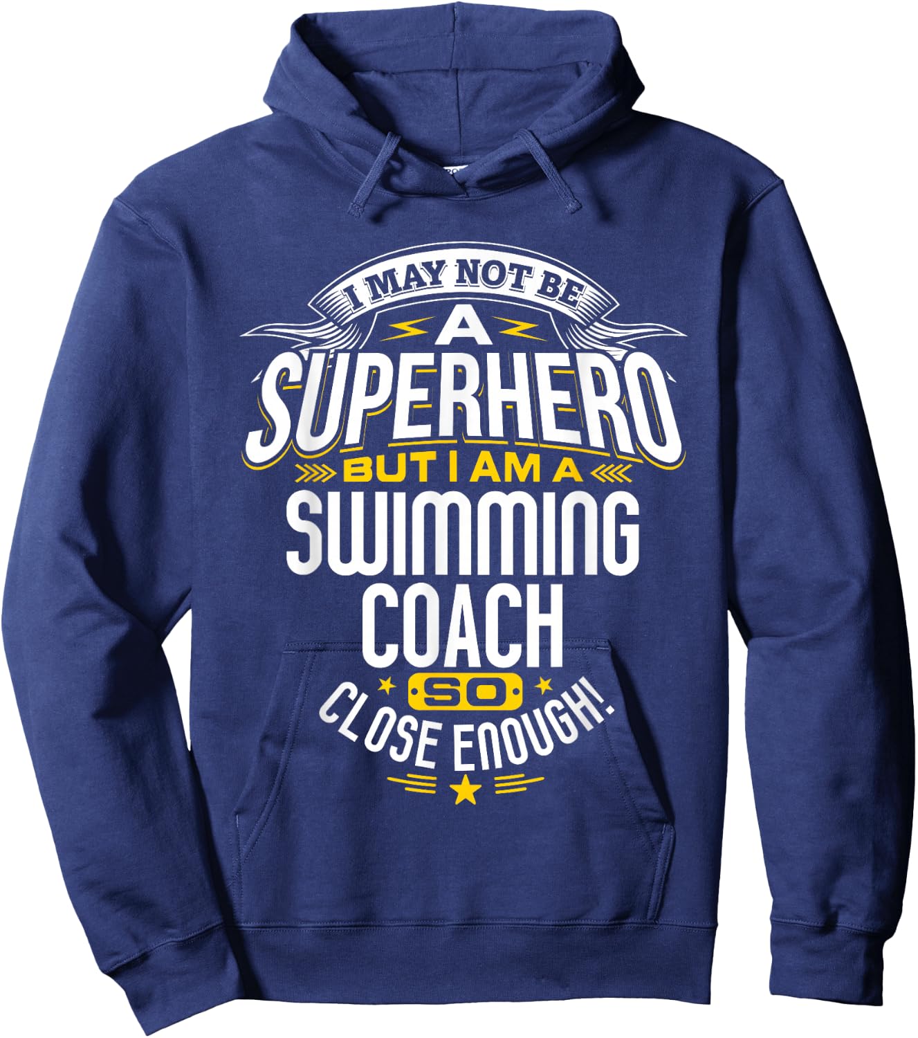 Swimming Coach Gift Superhero Swimming Shirt Hoodie - Hoodie | Navy