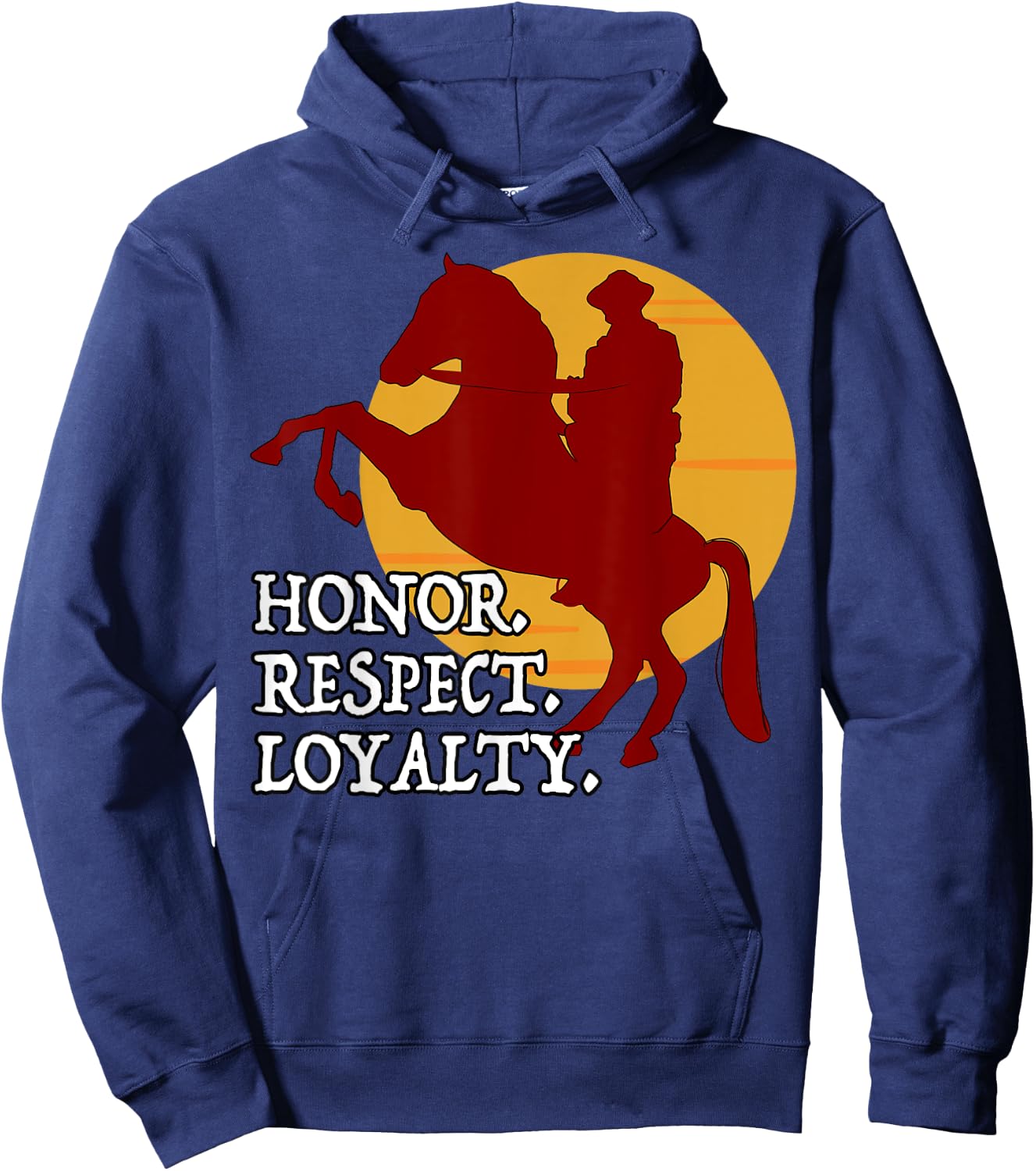 Red Horse Sunset - Honor. Respect. Loyalty. Hoodie - Hoodie | Navy