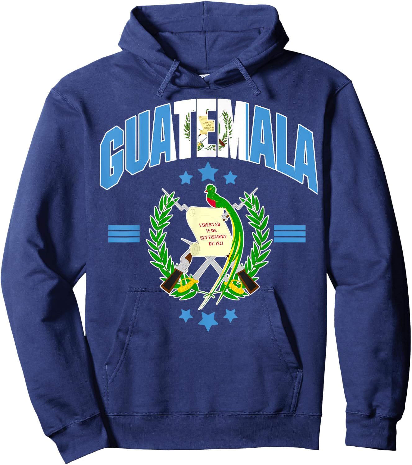 Love Guatemala With Guatemala Flag Quetzal Bird Emblem Hoodie - Hoodie | Navy