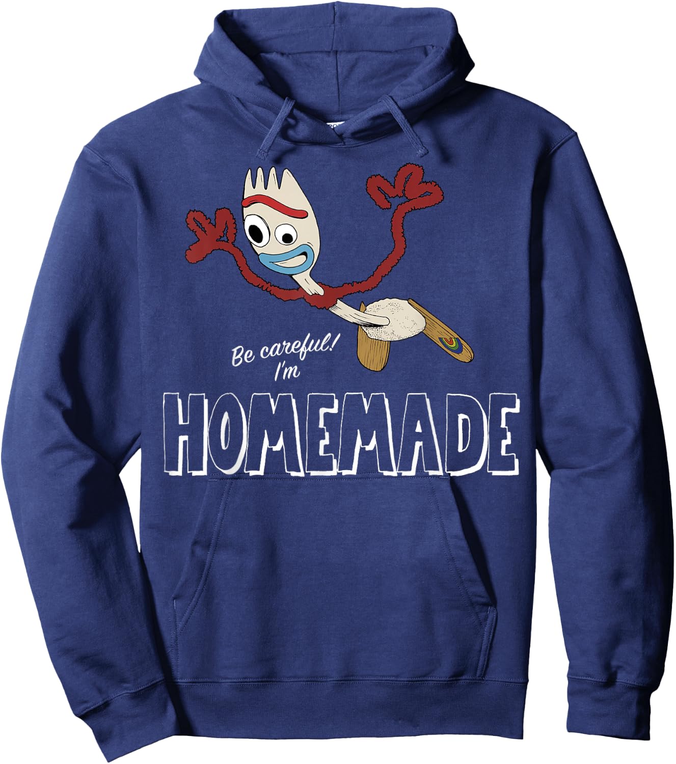 Disney Pixar Toy Story 4 Forky Be Careful I'm Homemade Hoodie - Hoodie | Navy