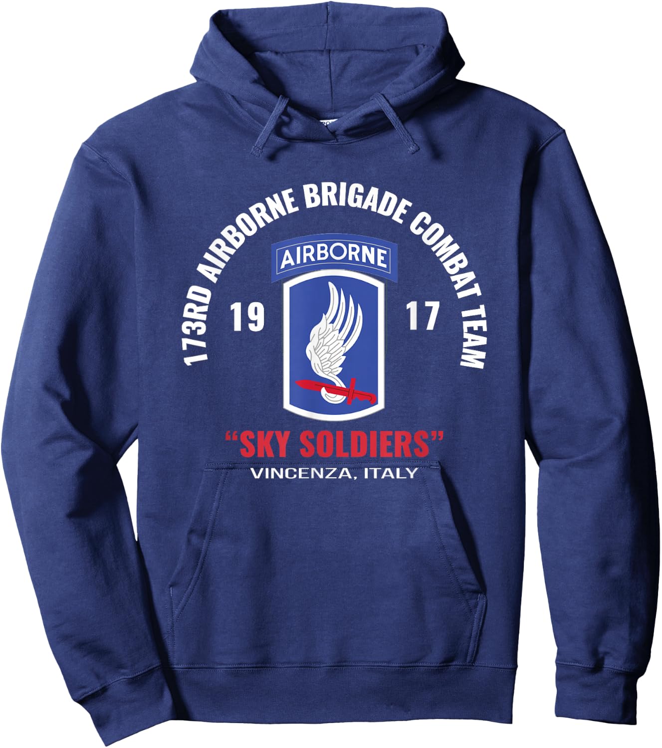 Sky Soldiers 173rd Airborne Combat Team T Shirt Hoodie - Hoodie | Navy