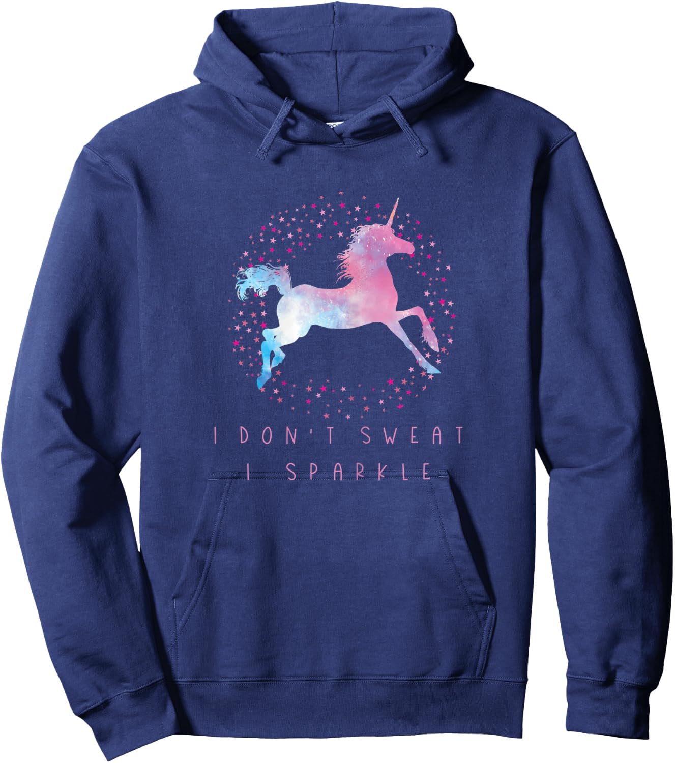 I Don't Sweat I Sparkle Unicorn Workout & Fitness Hoodie - Hoodie | Navy