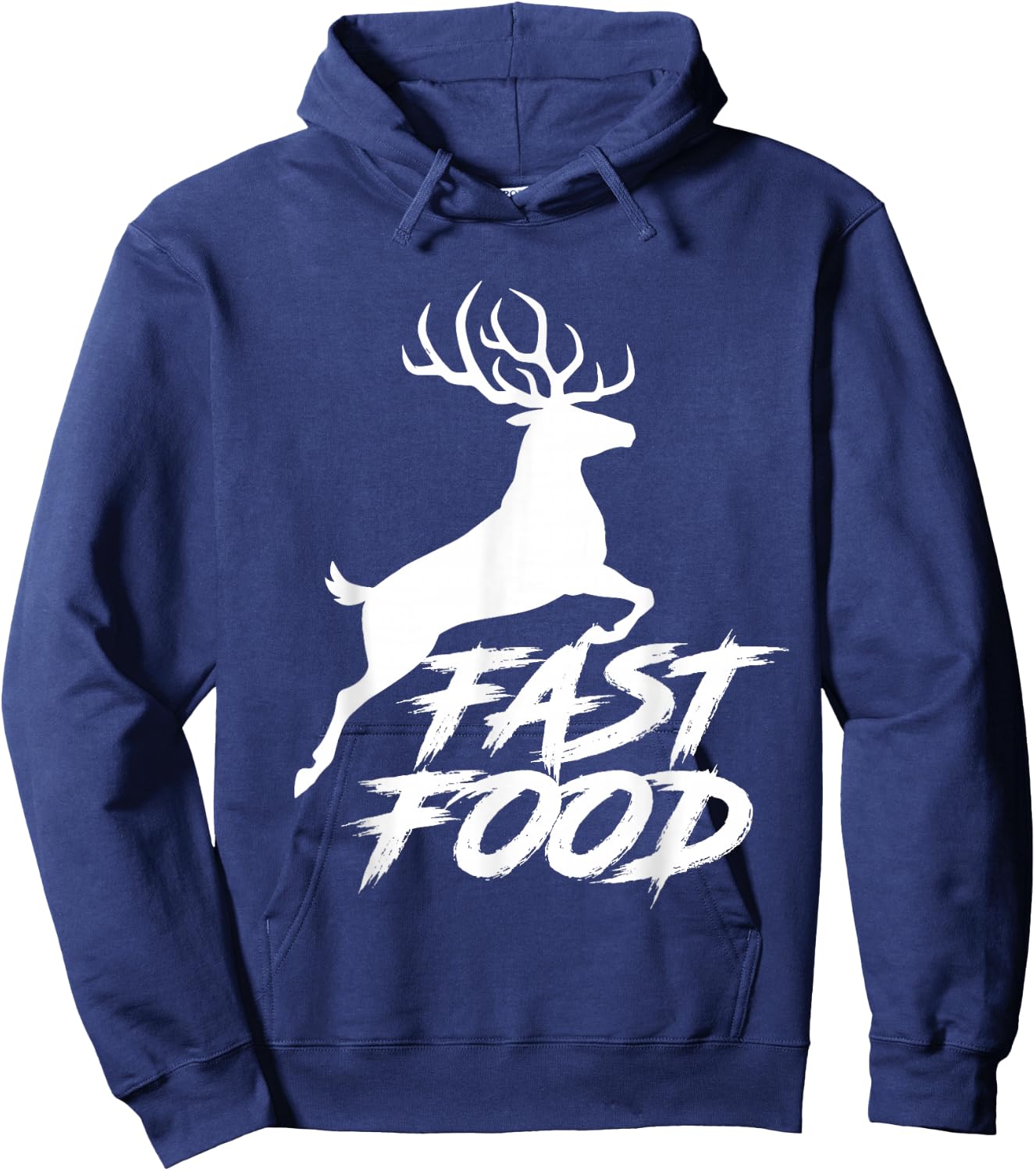 Deer Fast Food Hunting Gift Fast Food Funny Hunter Deer Hoodie - Hoodie | Navy