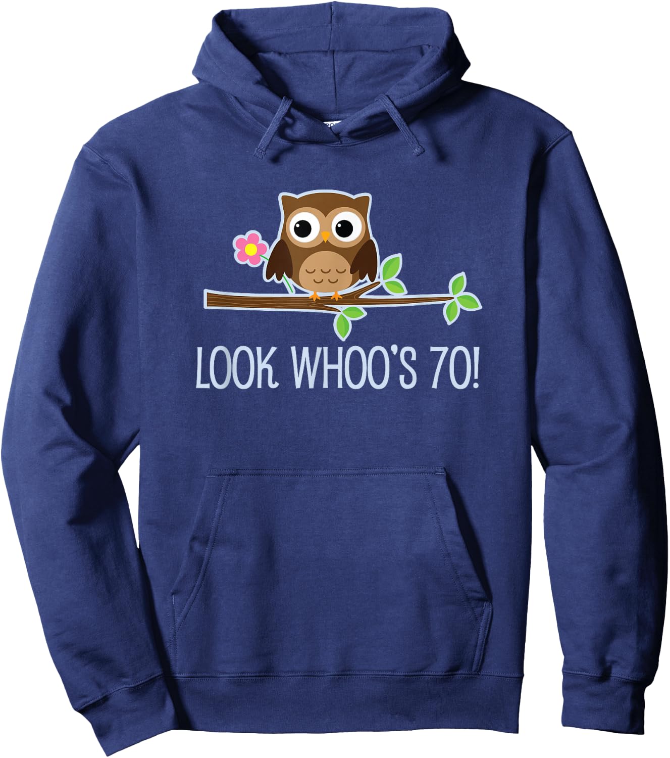 70th Birthday Party Look Whoos 70 Owl Hoodie - Hoodie | Navy