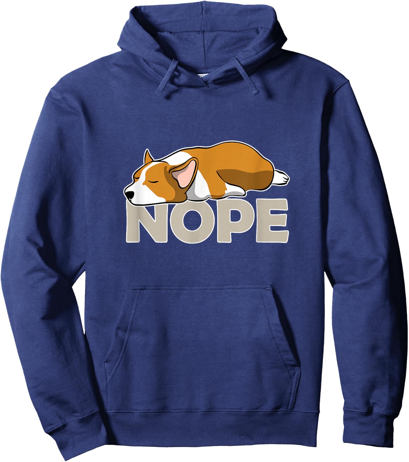 Nope Lazy Corgi Shirt Hoodie - Hoodie | Navy