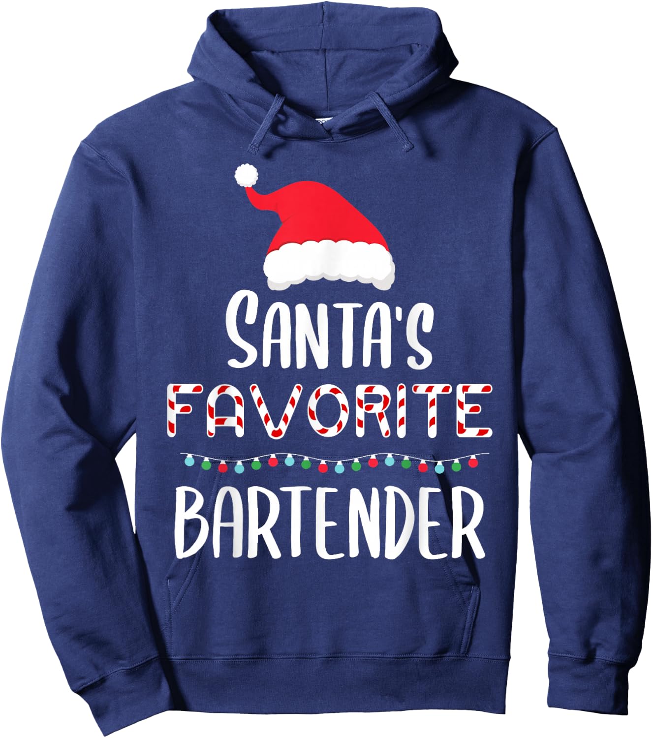Santas Favorite Bartender Pajamas - Xmas Bartender Costume Hoodie - Hoodie | Navy
