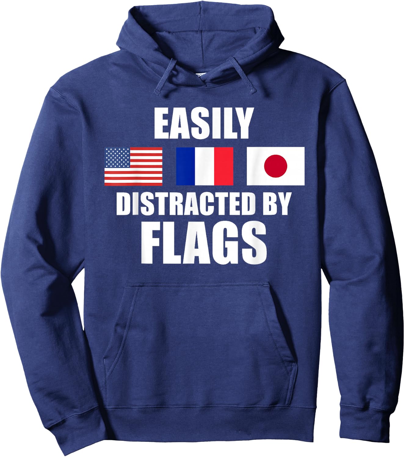 Vexillology Distracted By Flags Hoodie - Hoodie | Navy