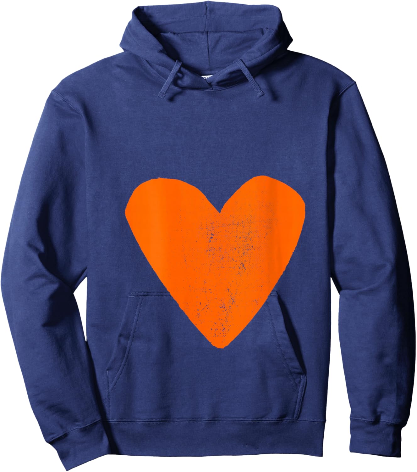Women's Pop Art Style Heart Design Orange Color V-Neck Hoodie - Hoodie | Navy