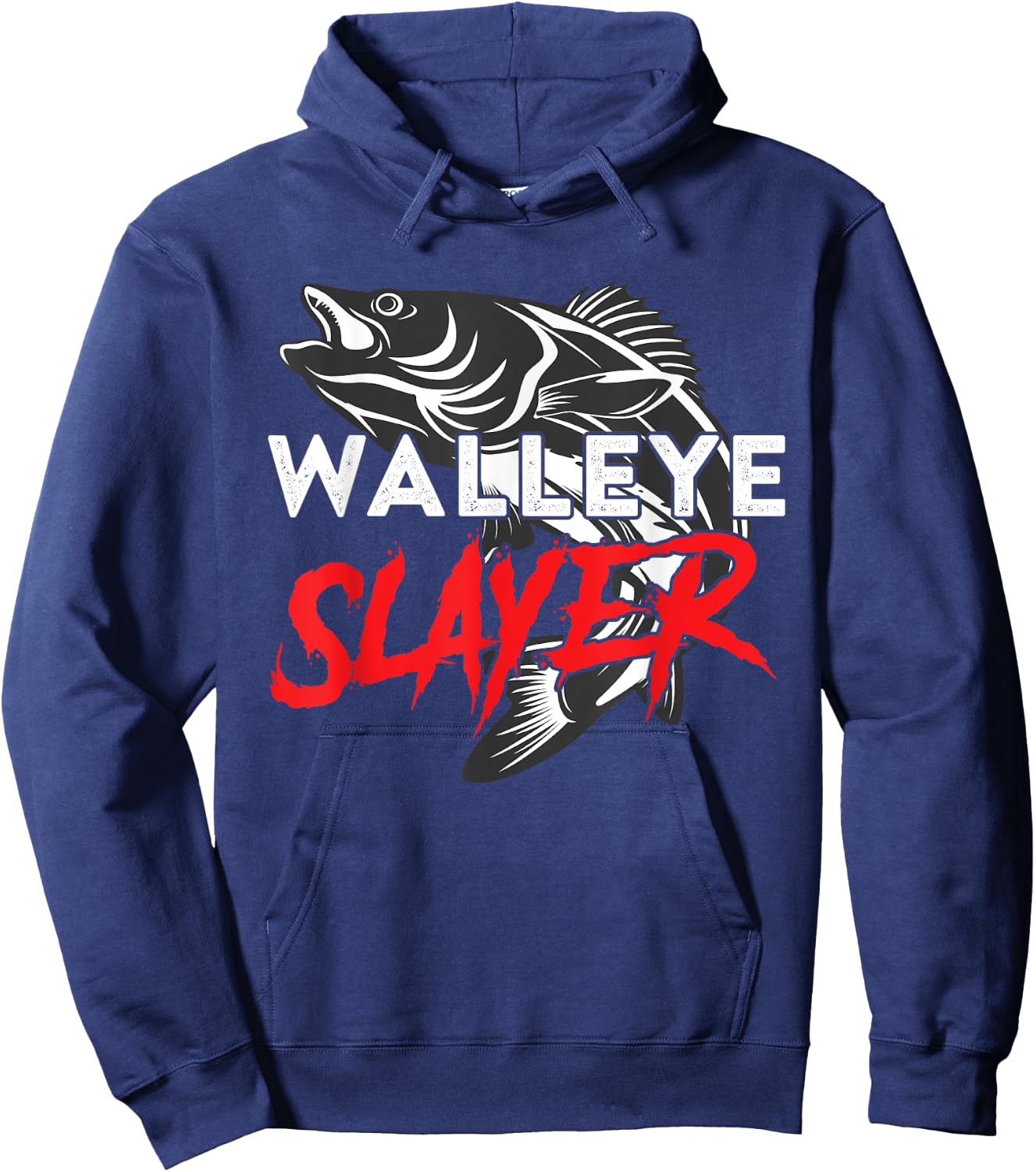 Walleye Slayer Fishing Fisherman Walleye Hoodie - Hoodie | Navy