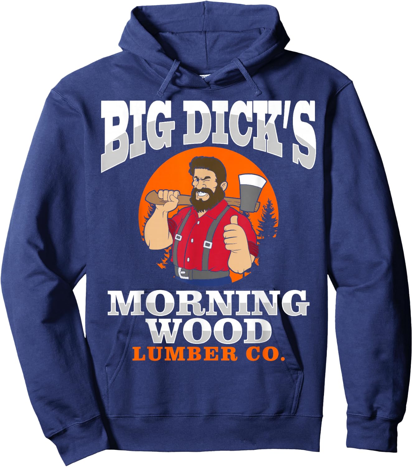 Morning Wood Lumber Co Lumberjack Carpenter Woodworker Gift Hoodie - Hoodie | Navy