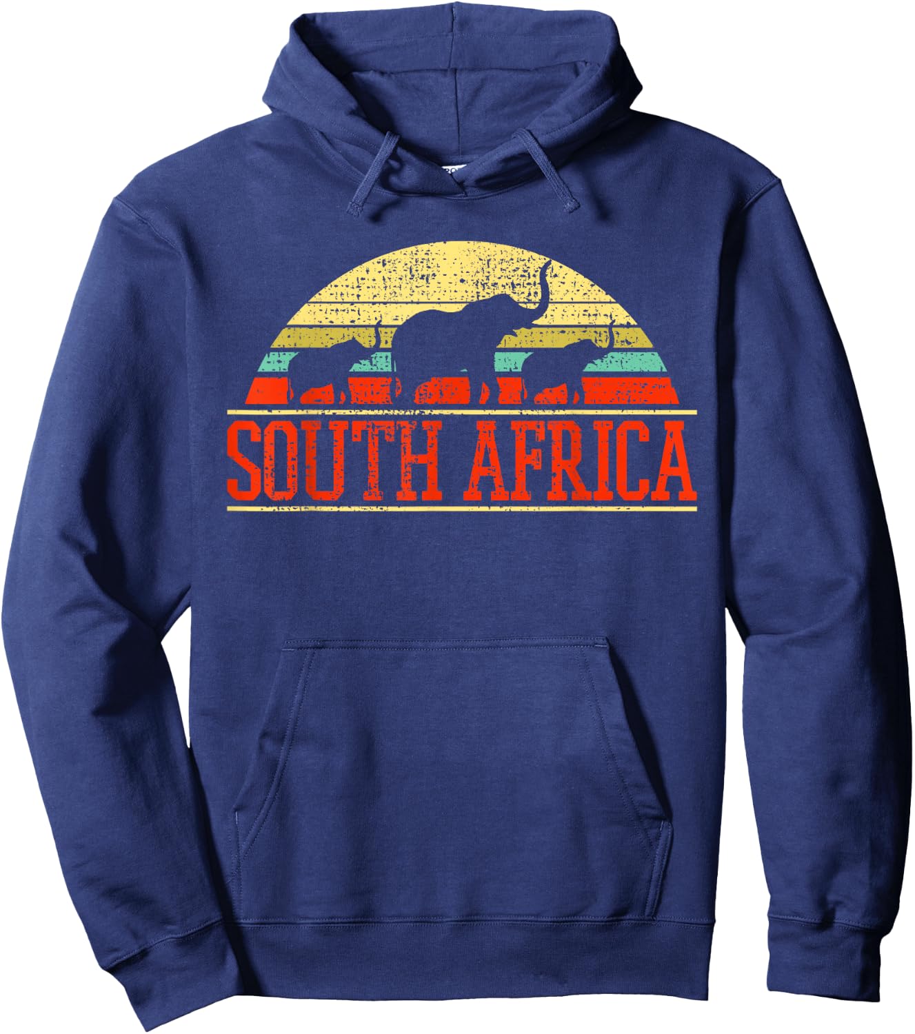 South Africa Elephant Gift Retro Vintage Hoodie - Hoodie | Navy