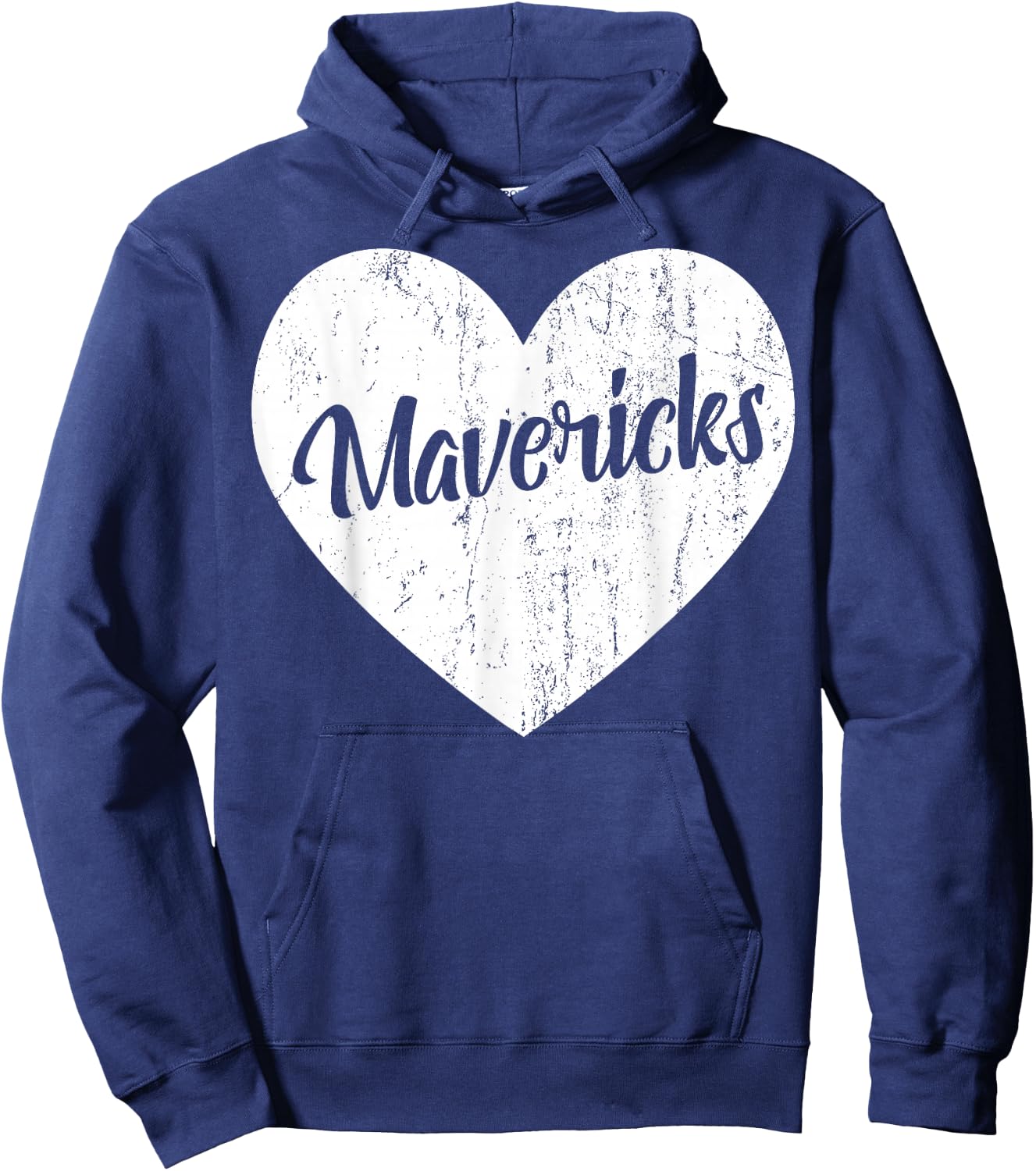 Mavericks School Sports Fan Team Spirit Mascot Heart Gift Hoodie - Hoodie | Navy