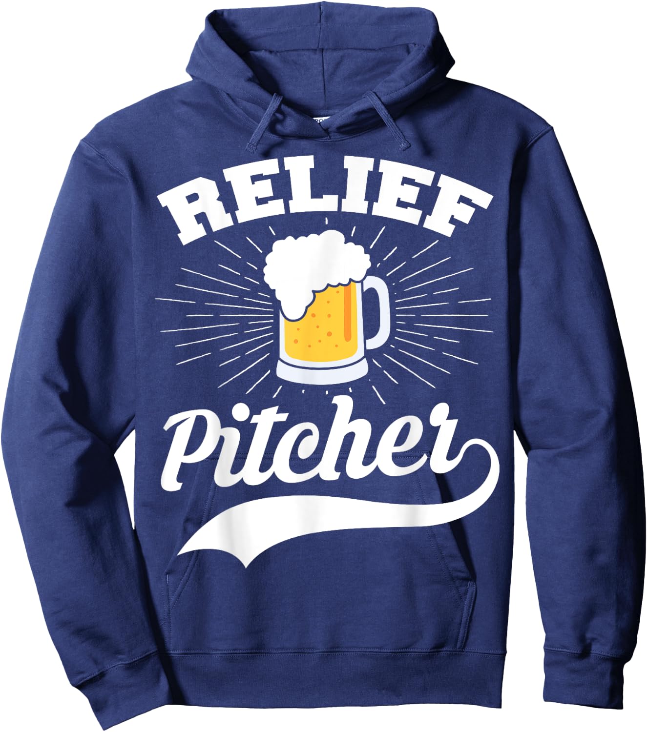 Beer Funny Relief Pitcher Baseball Hoodie - Hoodie | Navy