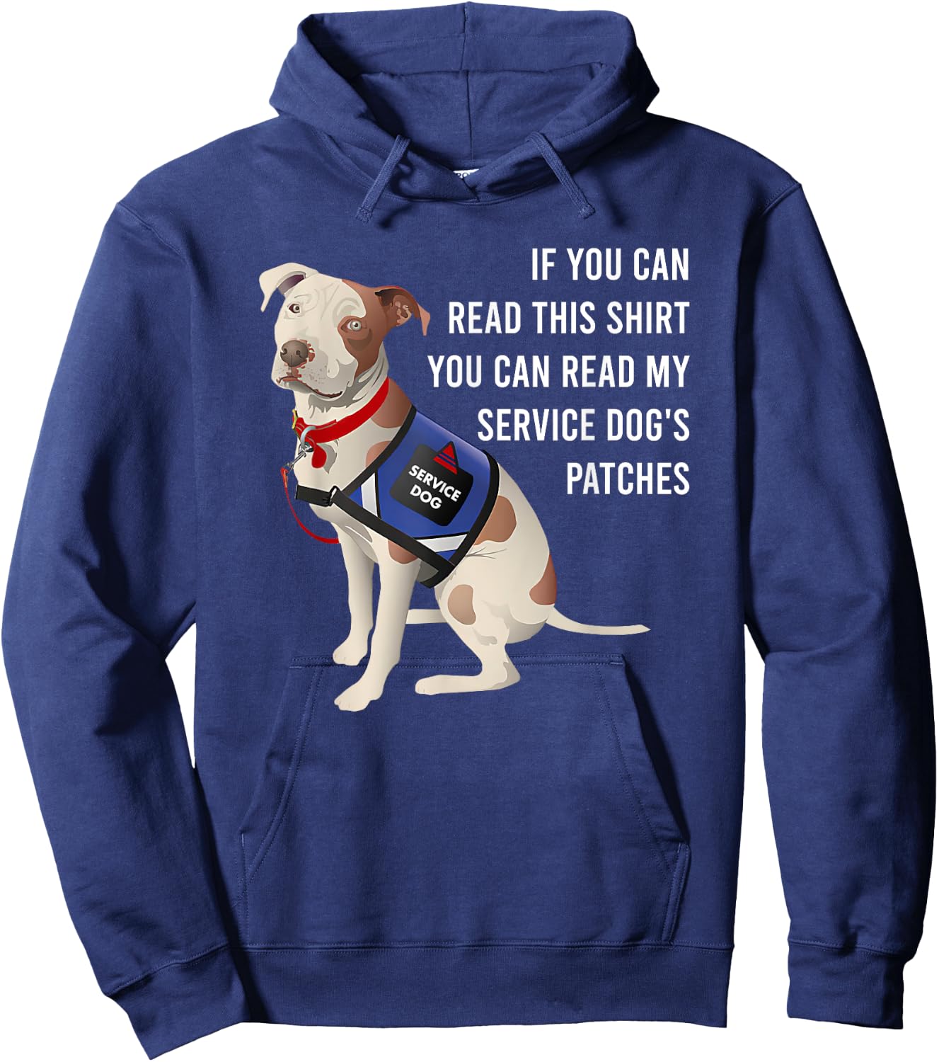 You Can Read My Service Dog's Patches Men Women Hoodie - Hoodie | Navy