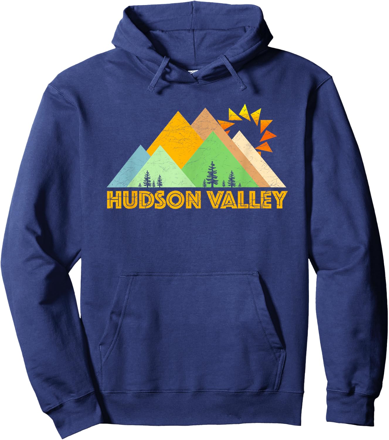 Vintage Hudson Valley NY Retro Hoodie - Hoodie | Navy